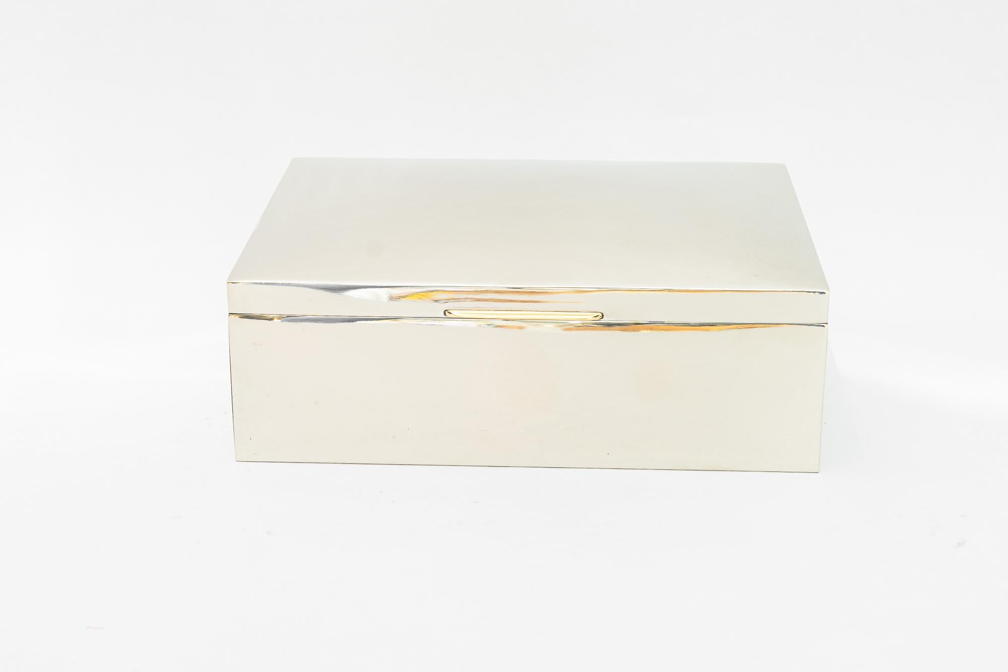 Early 20th Century Art Deco nickel-plated Jewelry Box vienna around 1920s For Sale