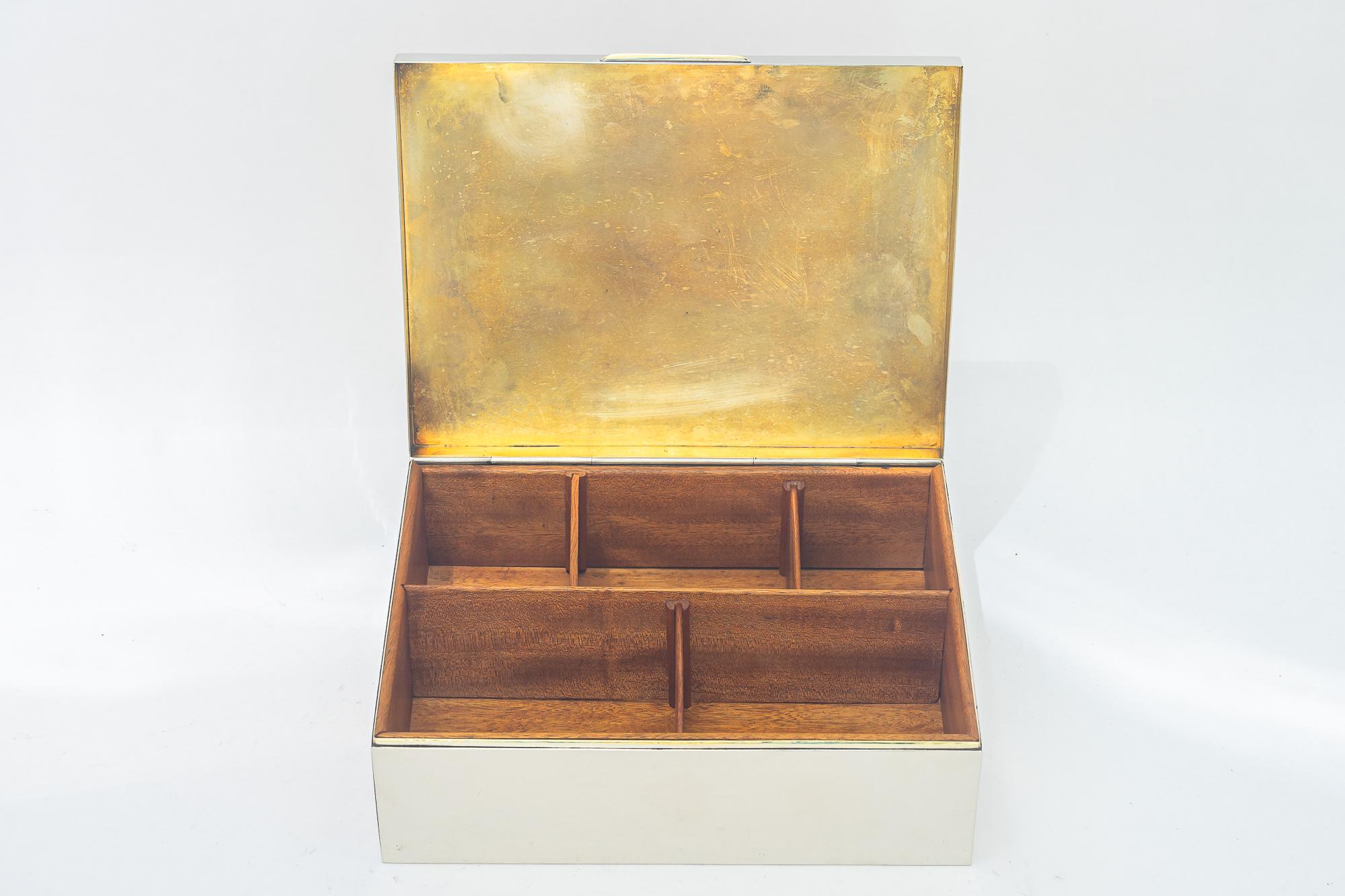 Art Deco nickel-plated Jewelry Box vienna around 1920s For Sale 2