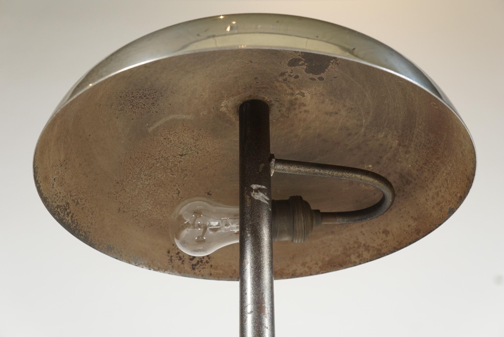 20th Century Art Deco Nickel-Plated Lamp For Sale