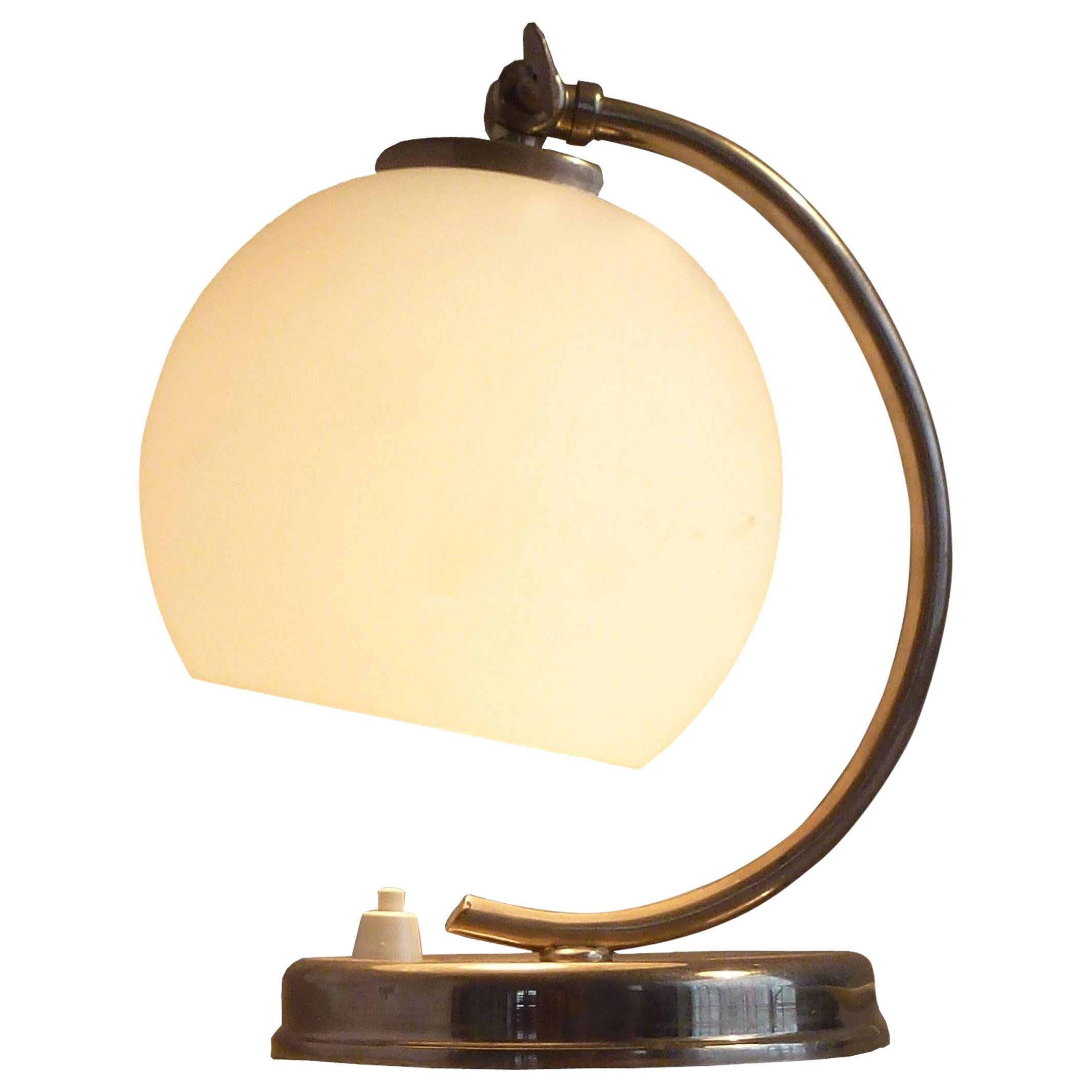Art Deco Nickel-Plated Table Lamp, Austria, 1930s For Sale