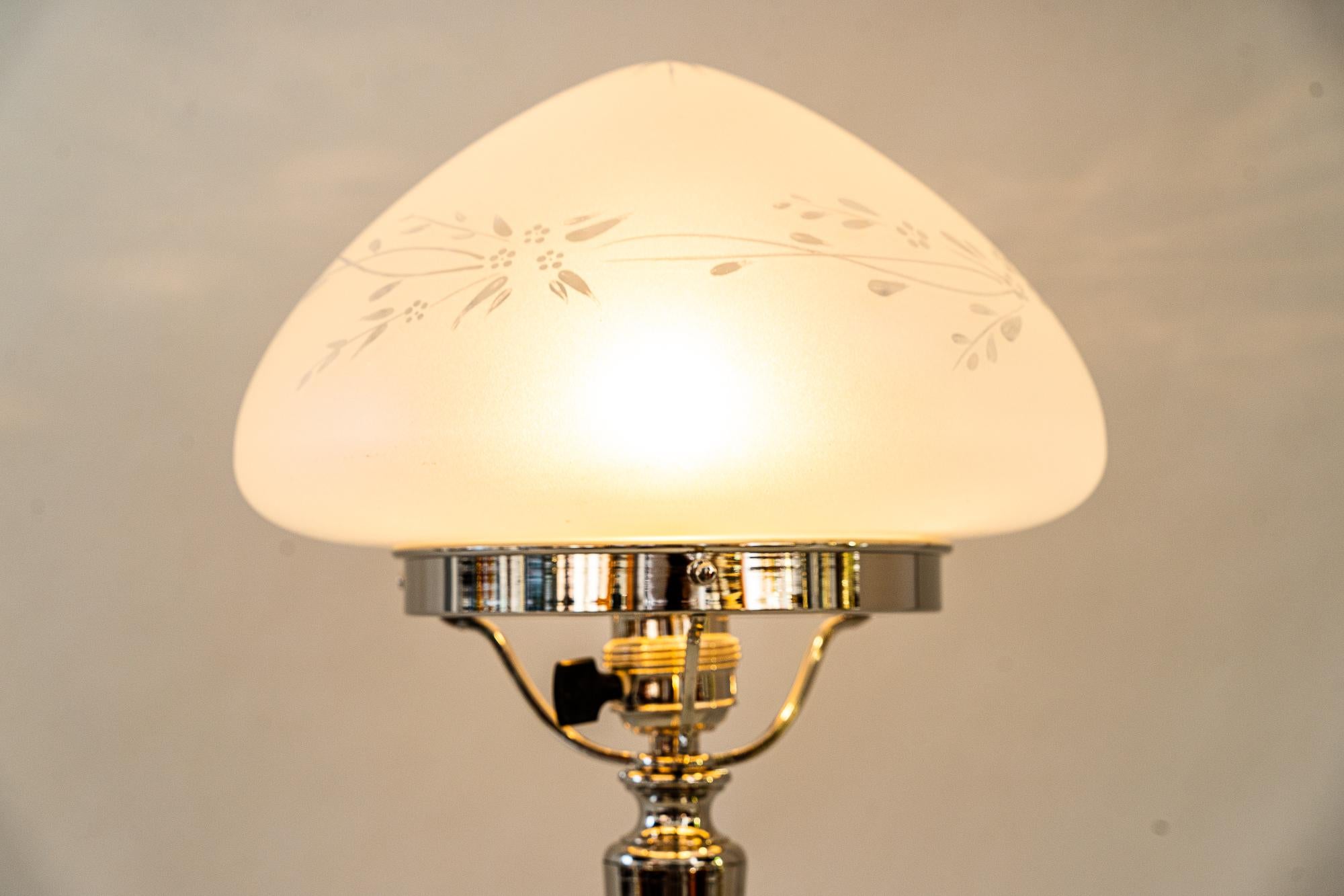 Art Deco Nickel-Plated Table Lamp Vienna Around 1920 For Sale 5