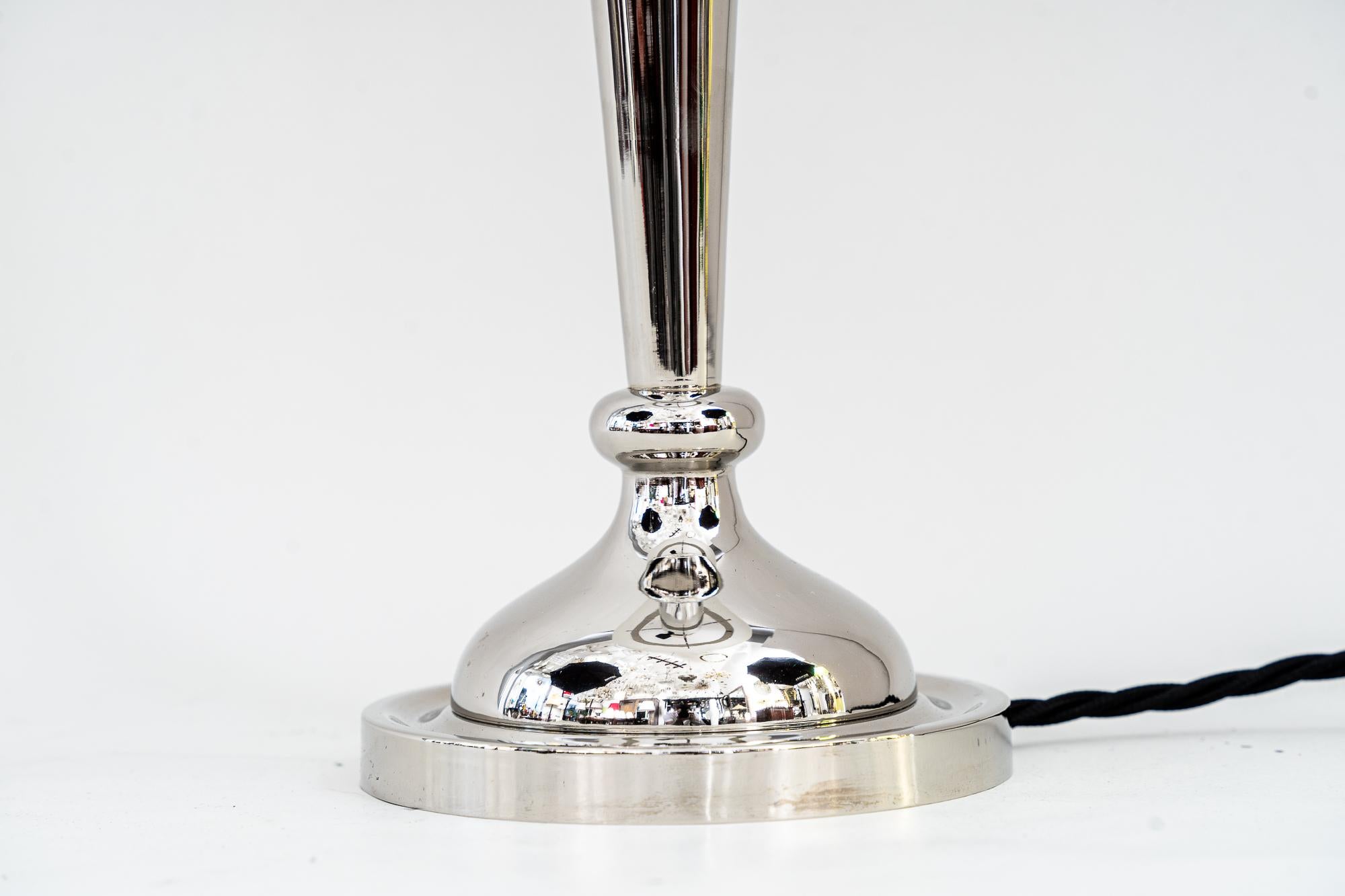 Austrian Art Deco Nickel-Plated Table Lamp Vienna Around 1920 For Sale