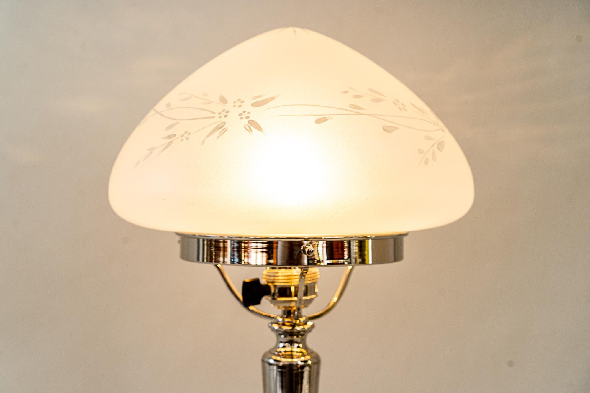 Art Deco Nickel-Plated Table Lamp Vienna Around 1920 For Sale 3