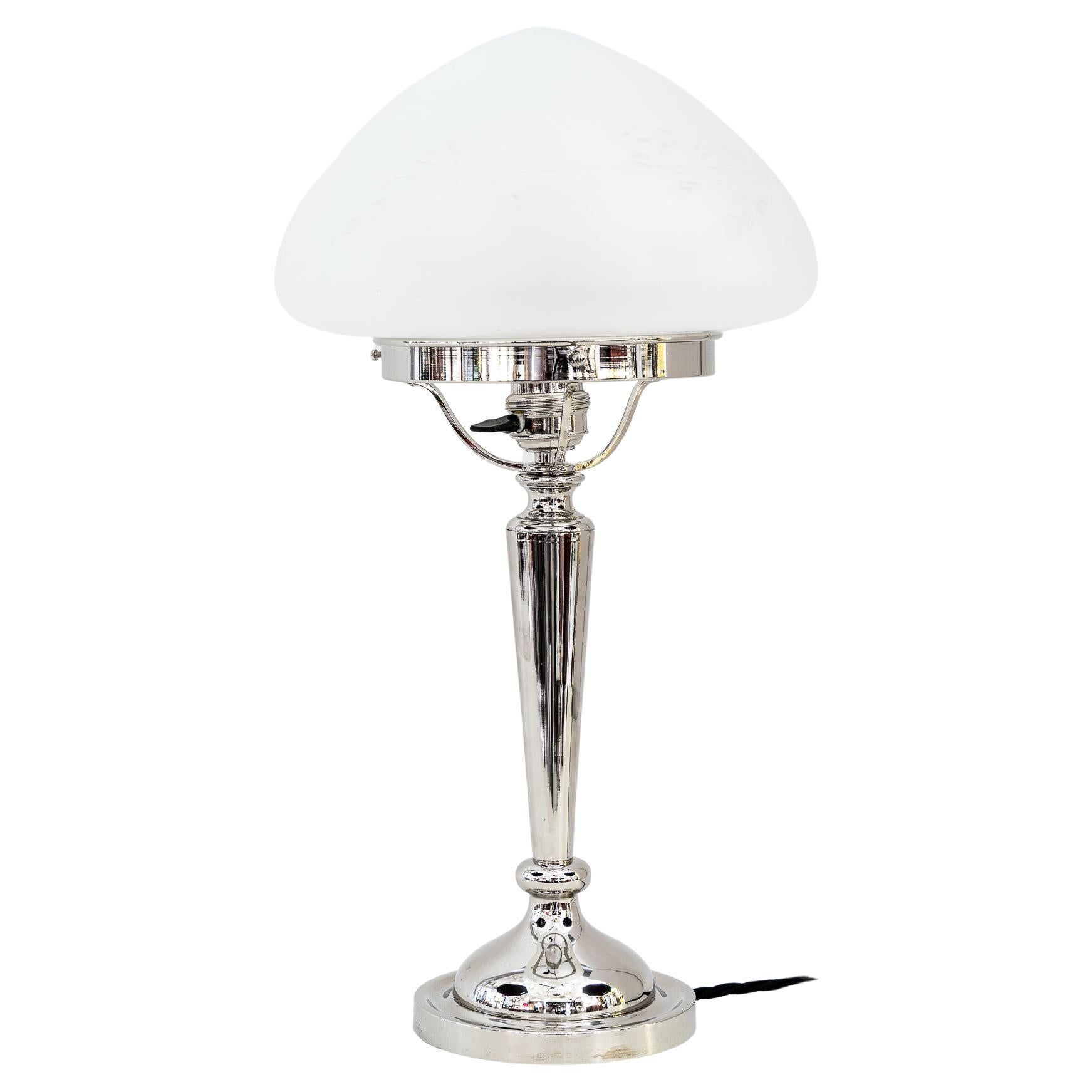 Art Deco Nickel-Plated Table Lamp Vienna Around 1920 For Sale