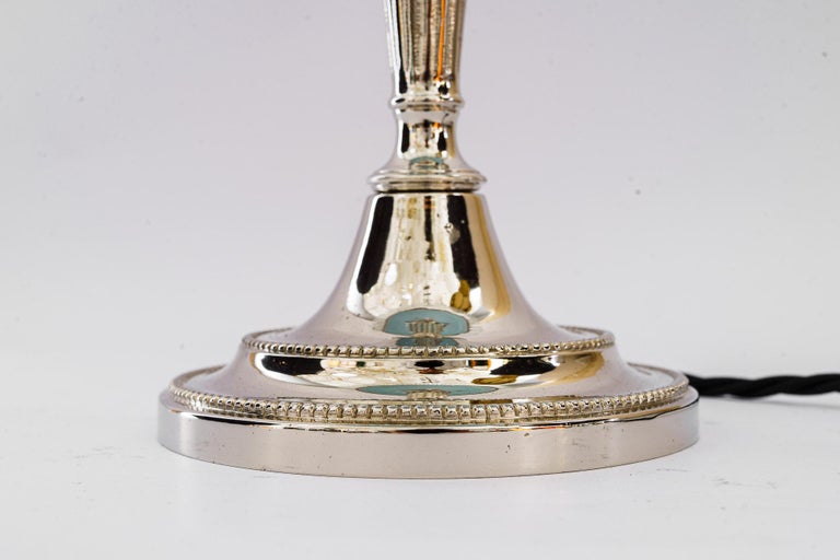 Art Deco Nickel, Plated Table Lamp, Vienna, Around 1920s For Sale 4