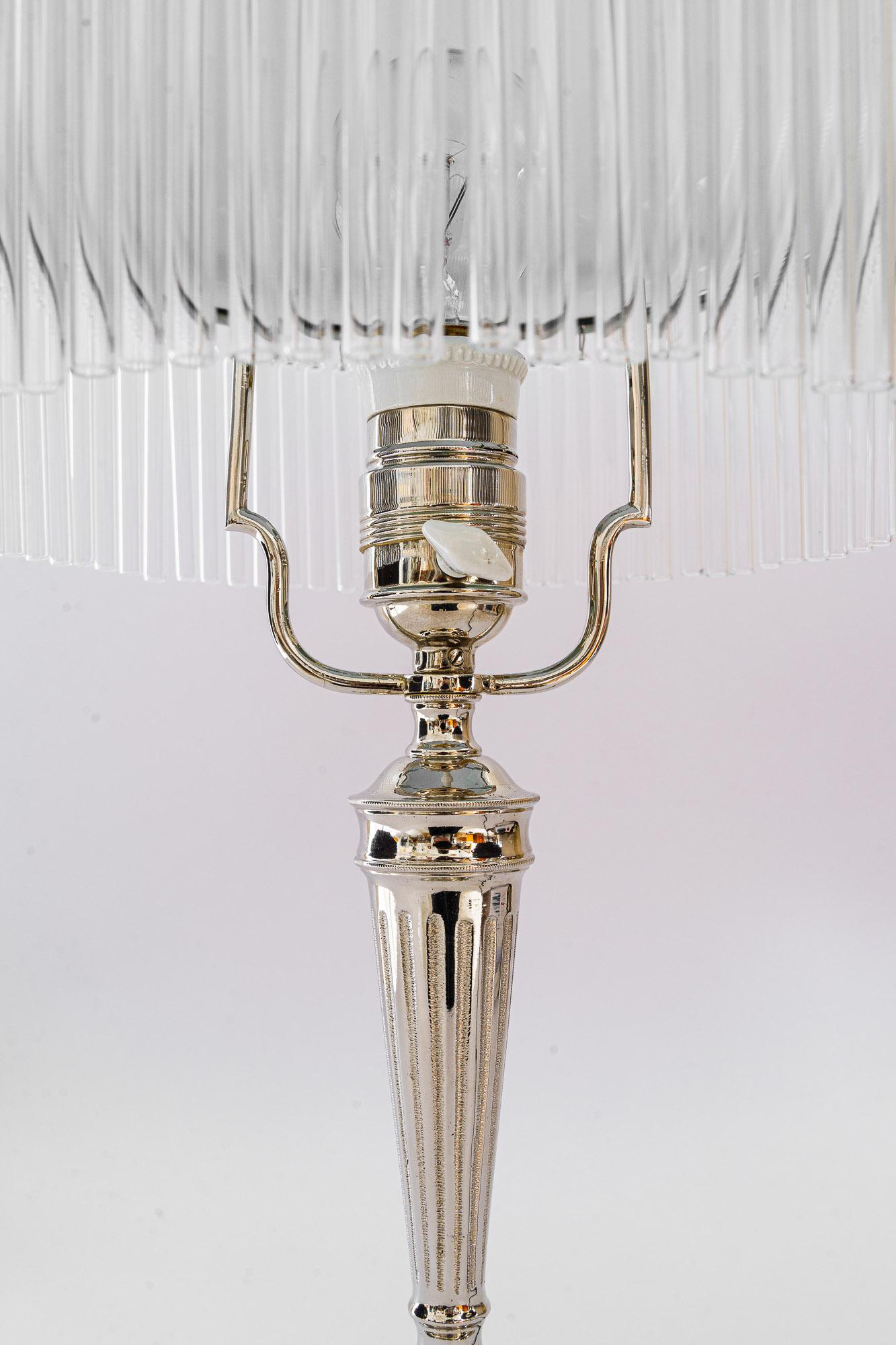 Art Deco Nickel, Plated Table Lamp, Vienna, Around 1920s 8