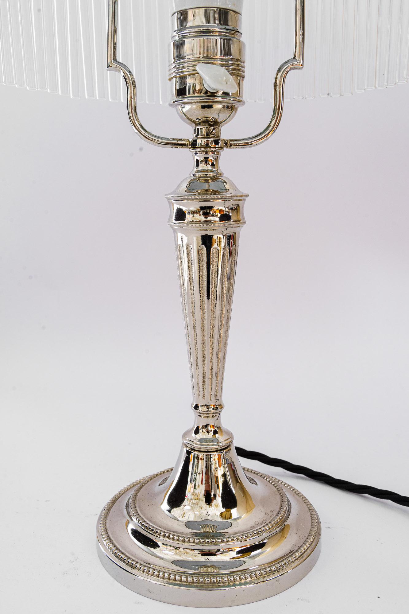 Art Deco Nickel, Plated Table Lamp, Vienna, Around 1920s 9