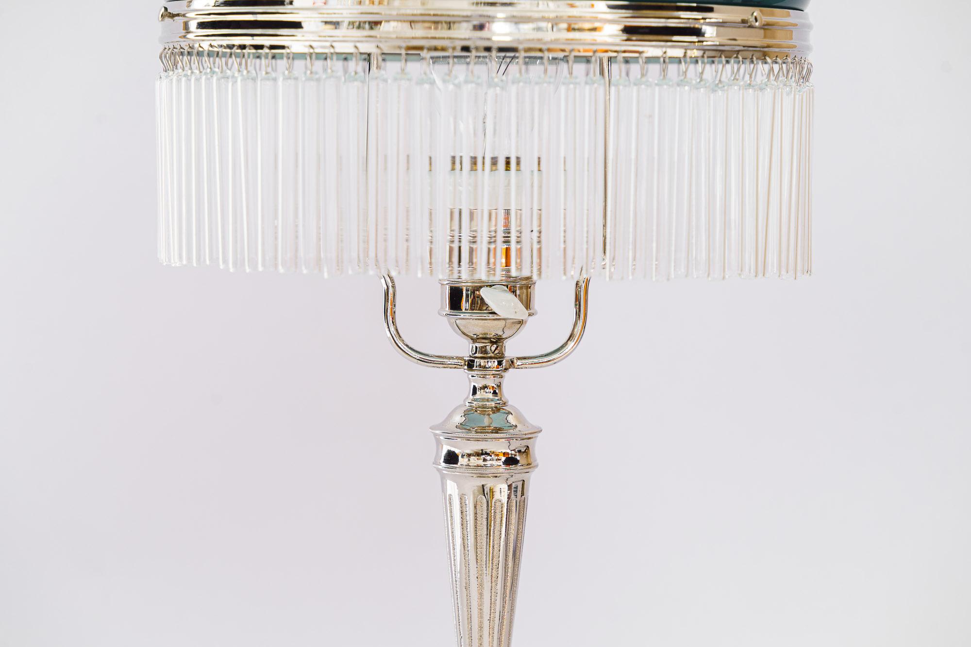 Austrian Art Deco Nickel, Plated Table Lamp, Vienna, Around 1920s