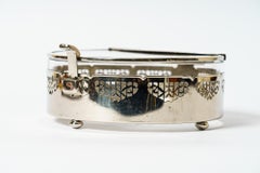 Art Deco Nickel- Plated with Cut Glass Centerpiece Vienna Around, 1920s