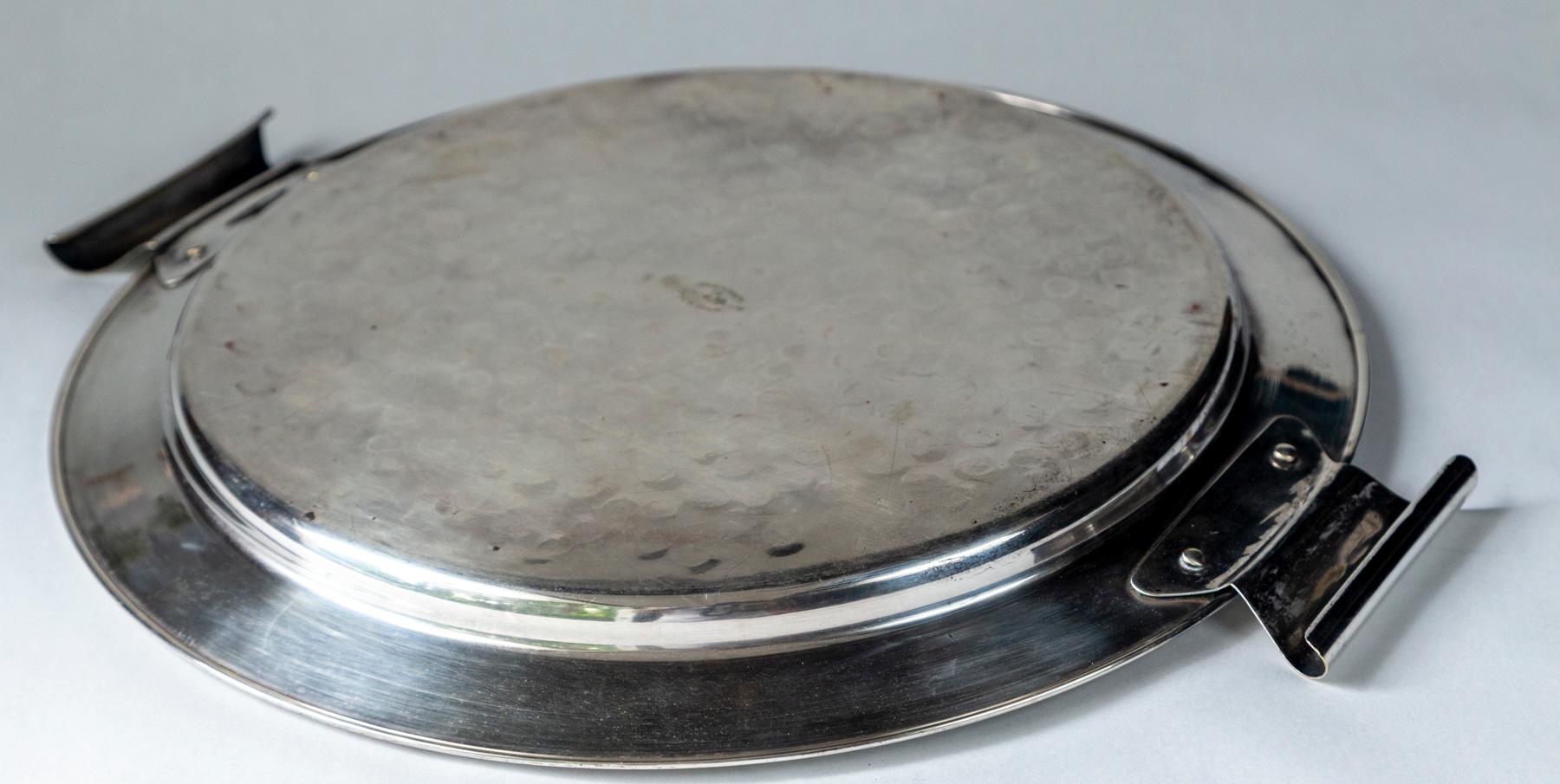 Art Deco Nickel Serving Tray, 20th Century 1