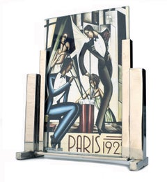 Art Deco Nickel Silver Original Skyscraper Picture Frame, c1930