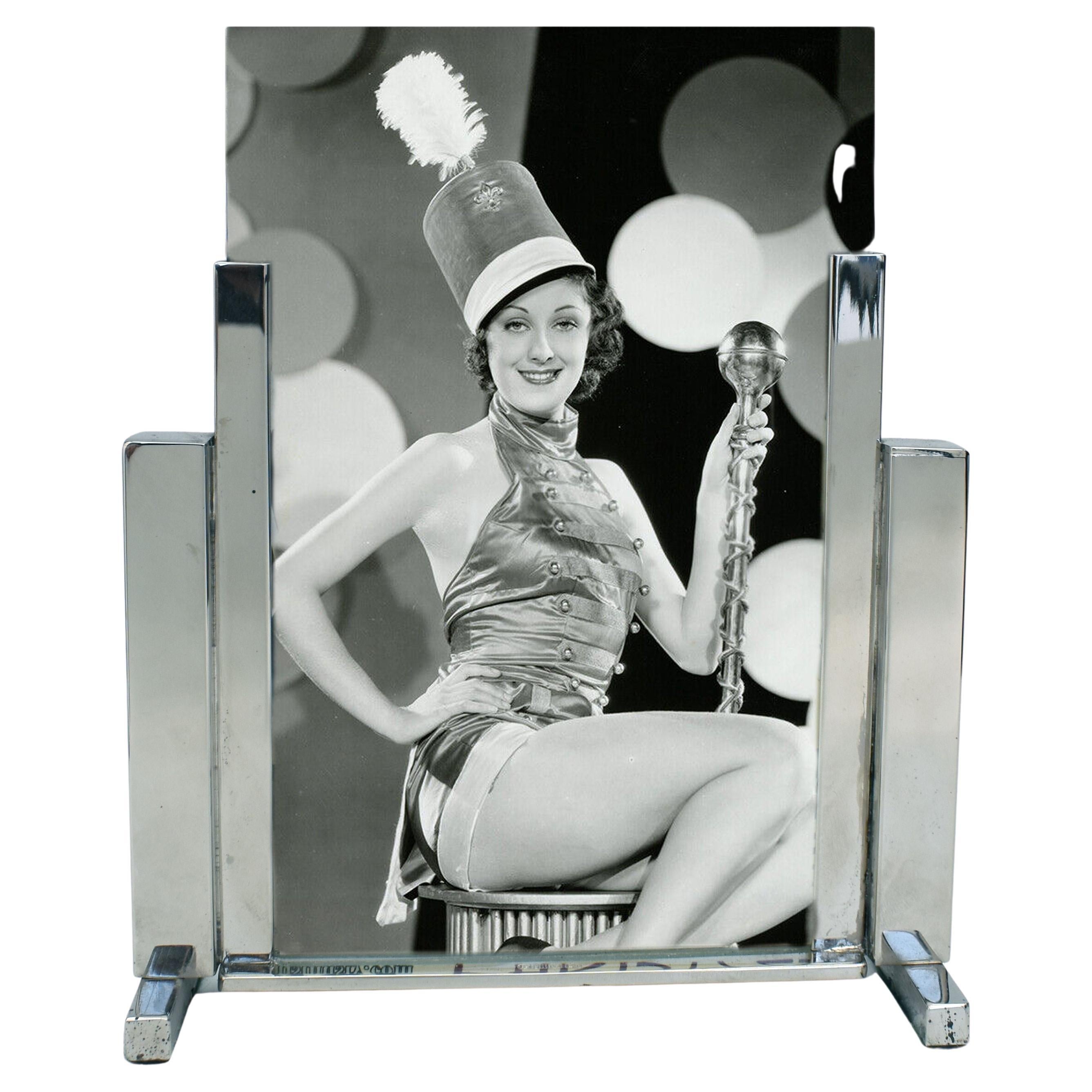 Art Deco Nickel Silver Original Skyscraper Picture Frame, c1930