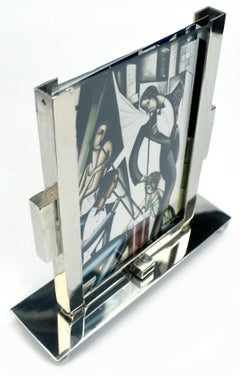 Art Deco Nickel Silver Original Picture Frame, c1930
