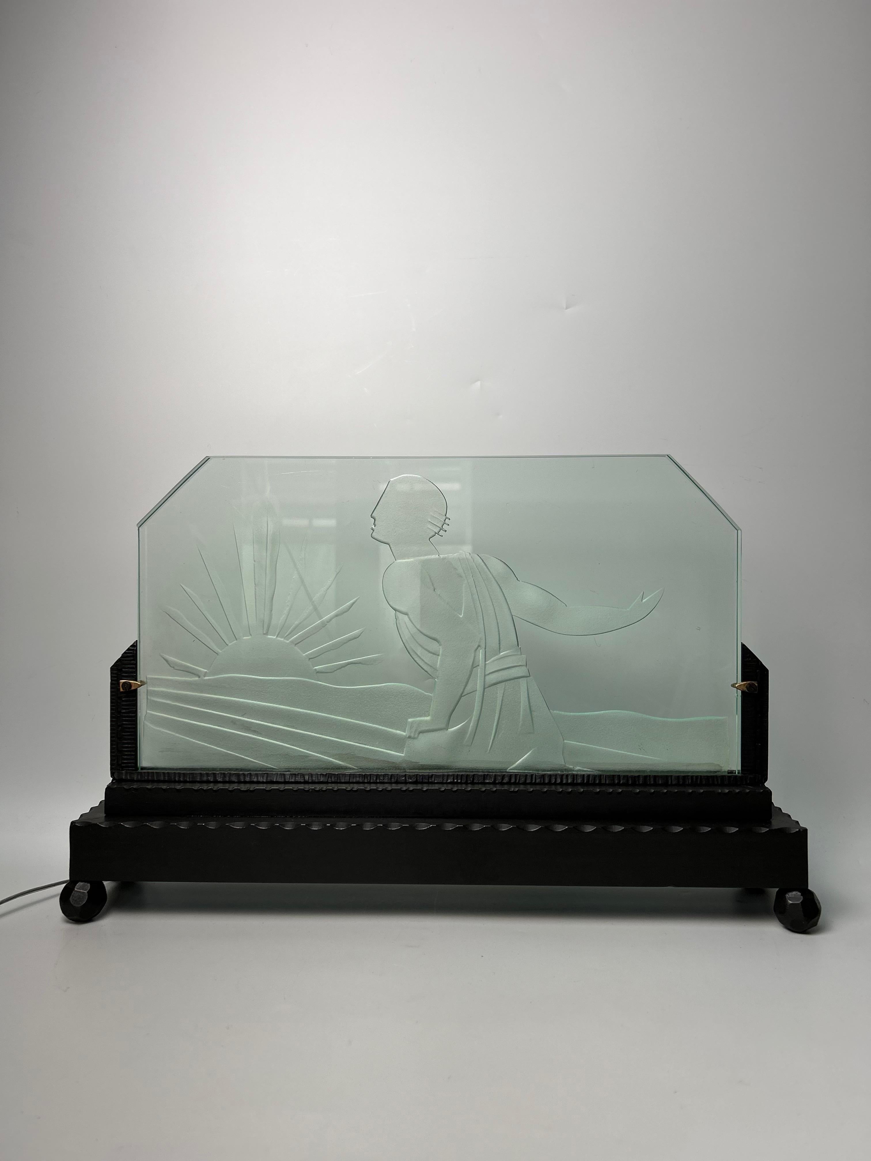 Lampe de nuit Art déco dans le style de Hettier & Vincent en vente 5
