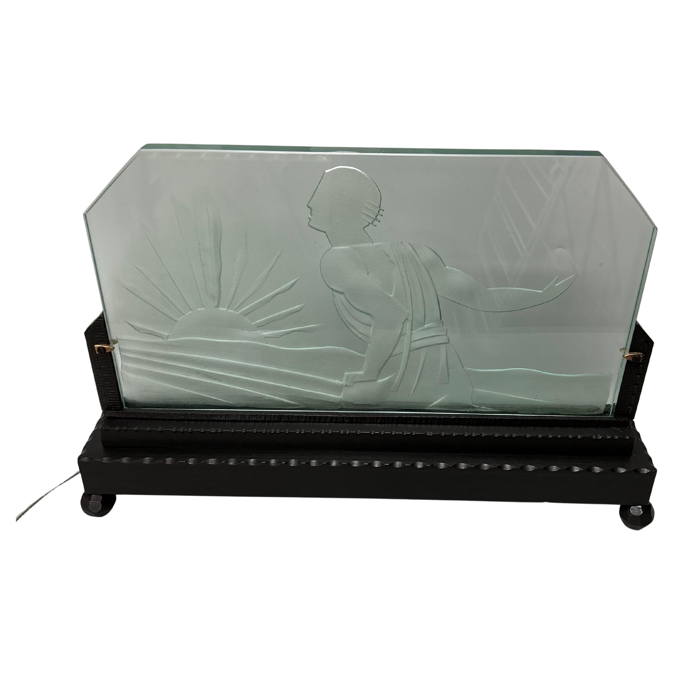 Lampada da notte Art Deco nello stile di Hettier & Vincent
