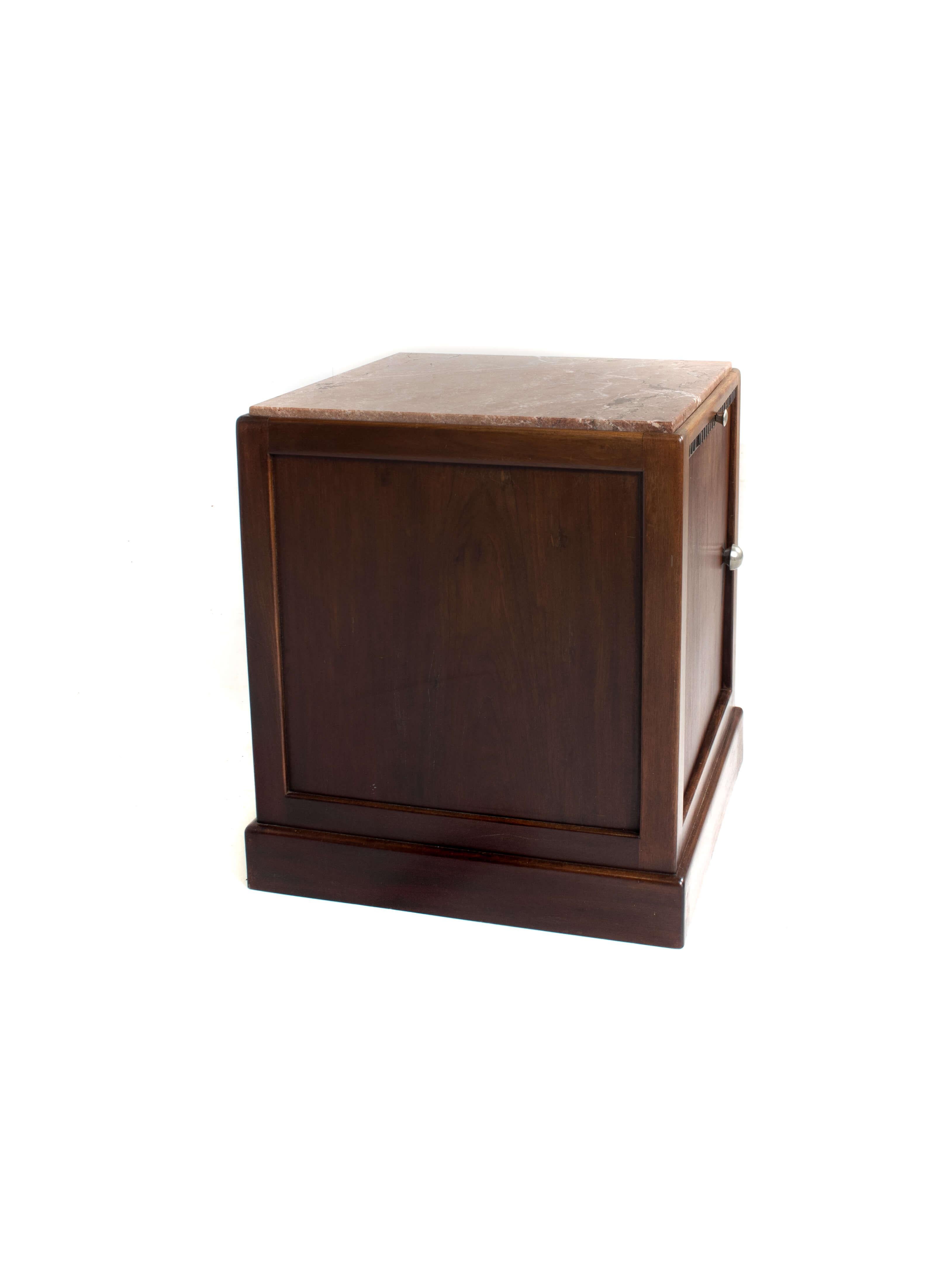 Mid-20th Century Art Deco Night Stand with Marble Top, Netherlands, ±1930s