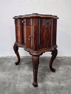 Art Deco Night Stands in Walnut Veneer and Nero Portoro Marble, Italy 1920s