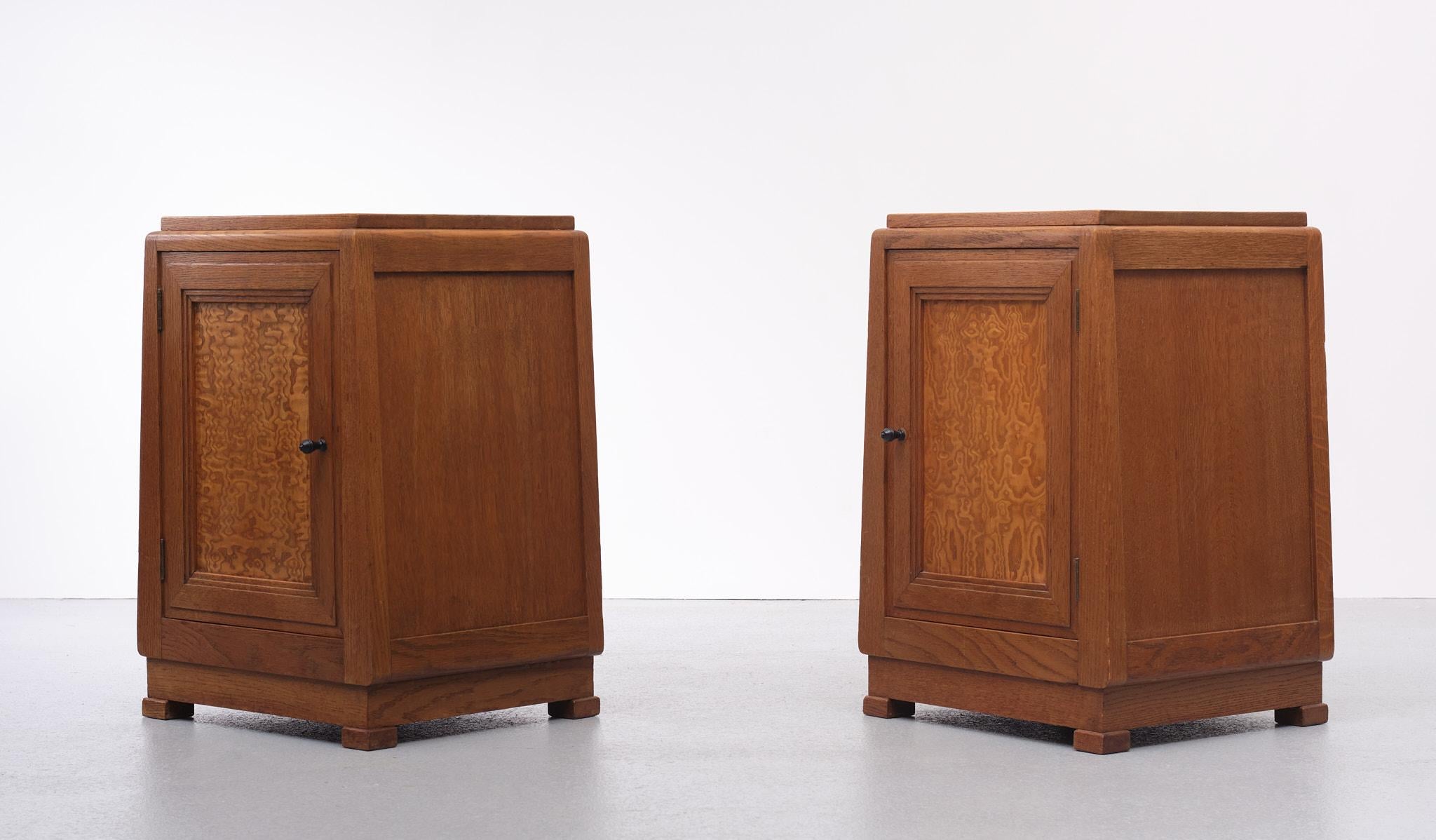 Art Deco Night Stands Oak Amsterdam School 1925 2