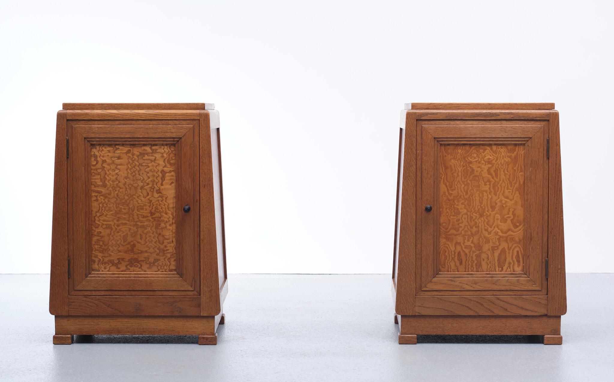 Art Deco Night Stands Oak Amsterdam School 1925 3