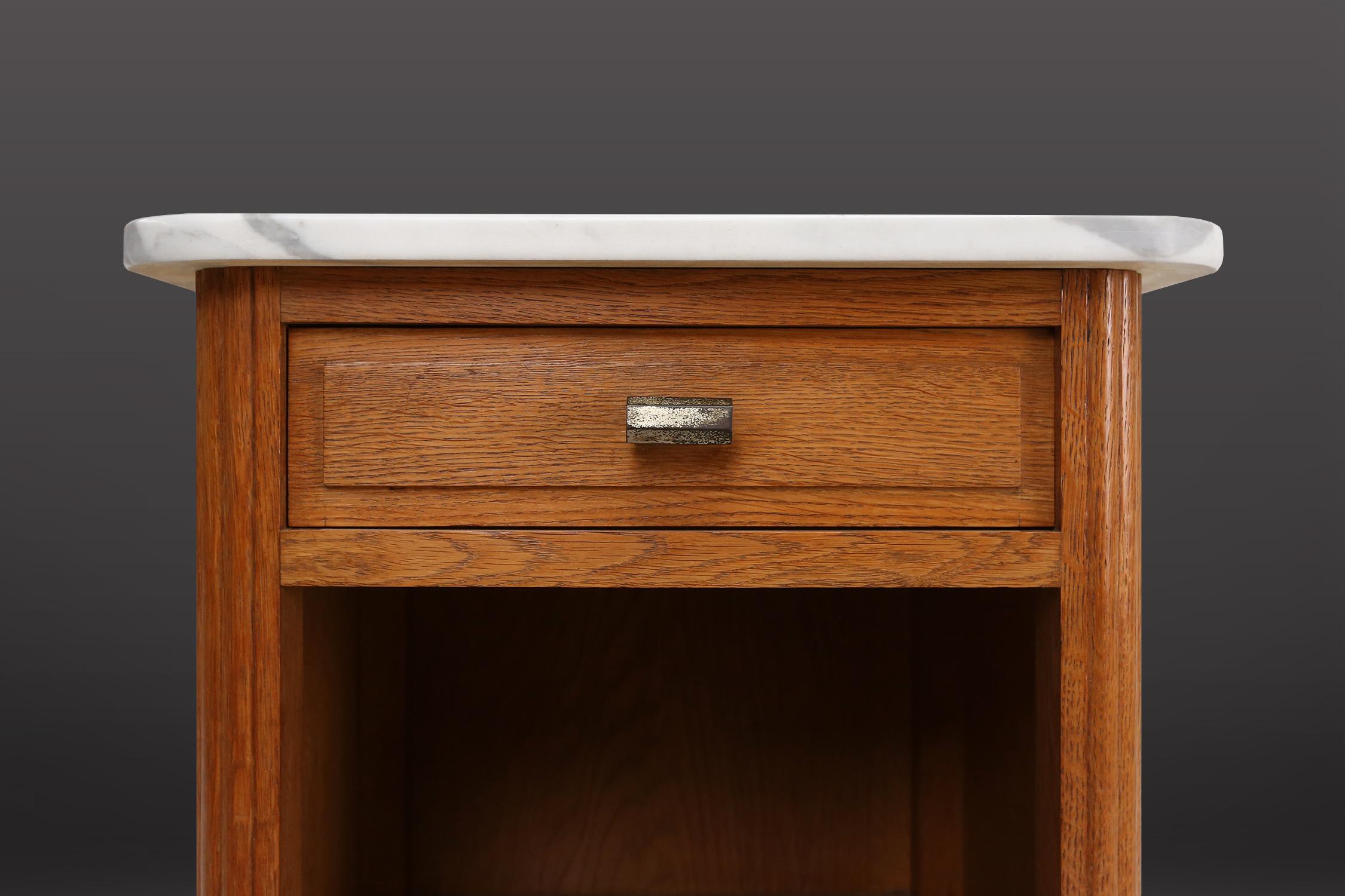 Marble Art Deco Nightstand, 1930s For Sale