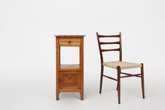 Art Deco nightstand in oak with pink marble top, France ca. 1930