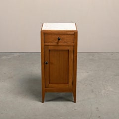 Art Deco Nightstand or Bedside table Oak and Marble, Dutch, 1930s