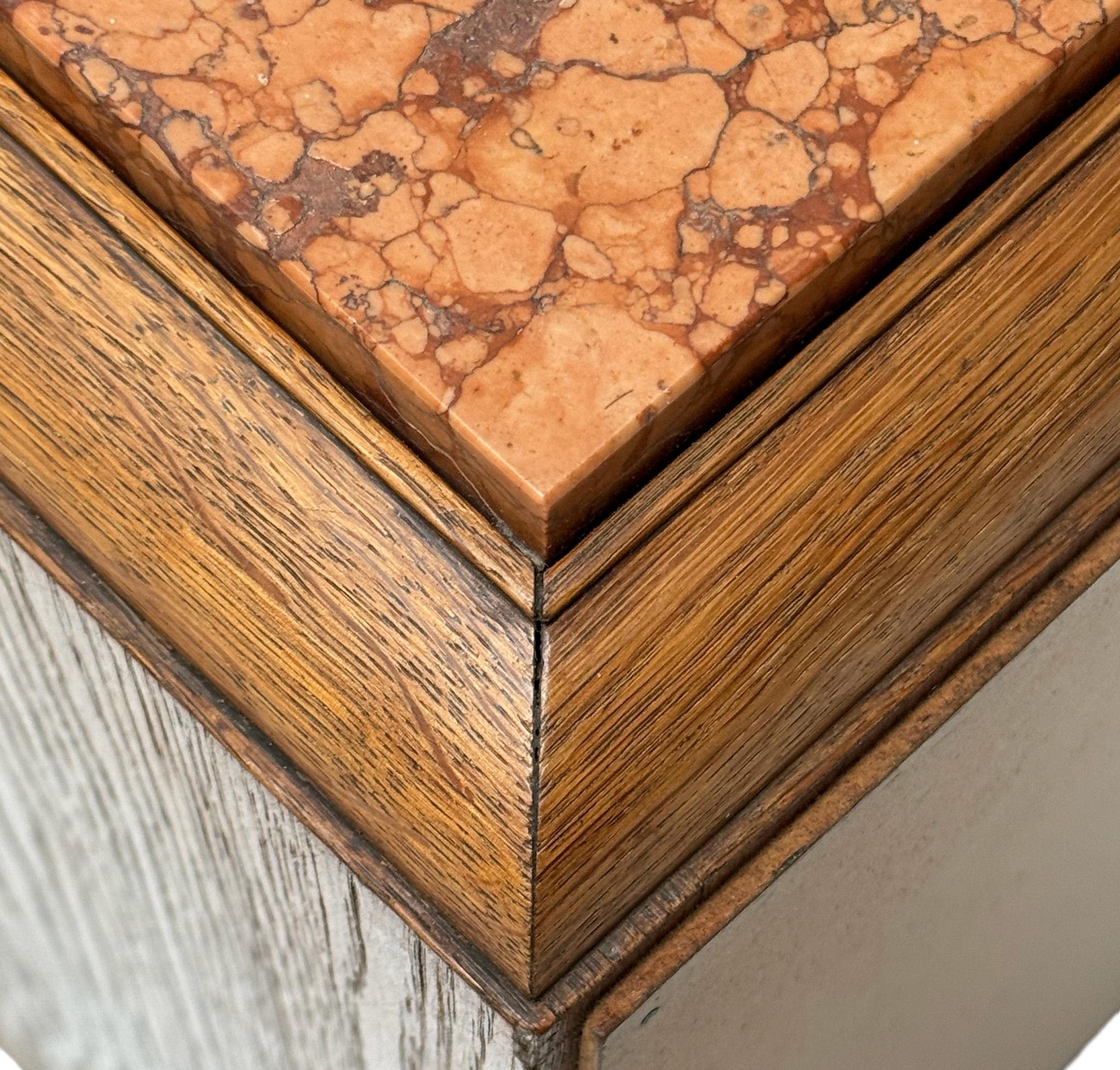 Art Deco Nightstand or Bedside Table with Marble Top, 1930s For Sale 6
