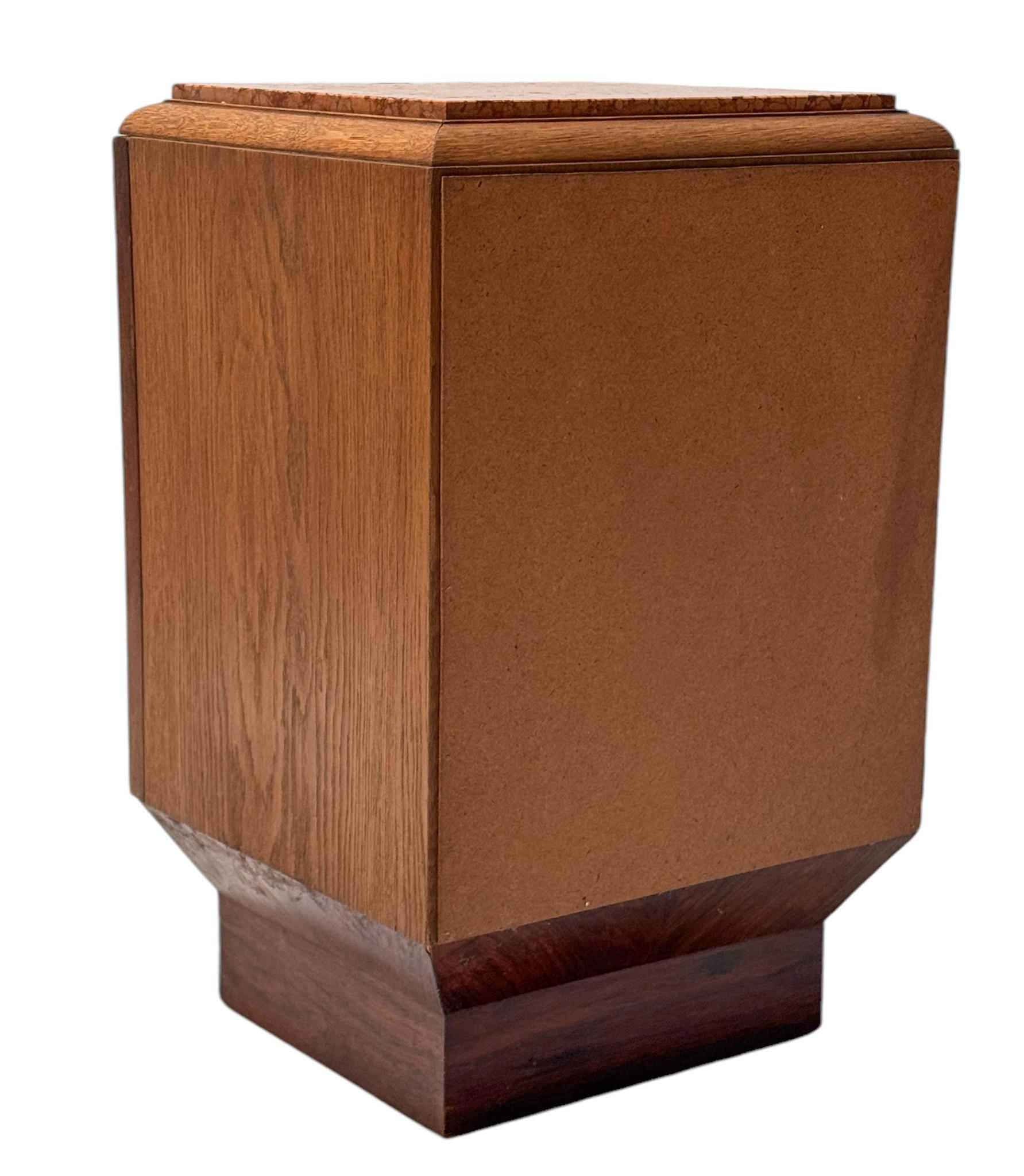 Art Deco Nightstand or Bedside Table with Marble Top, 1930s For Sale 1