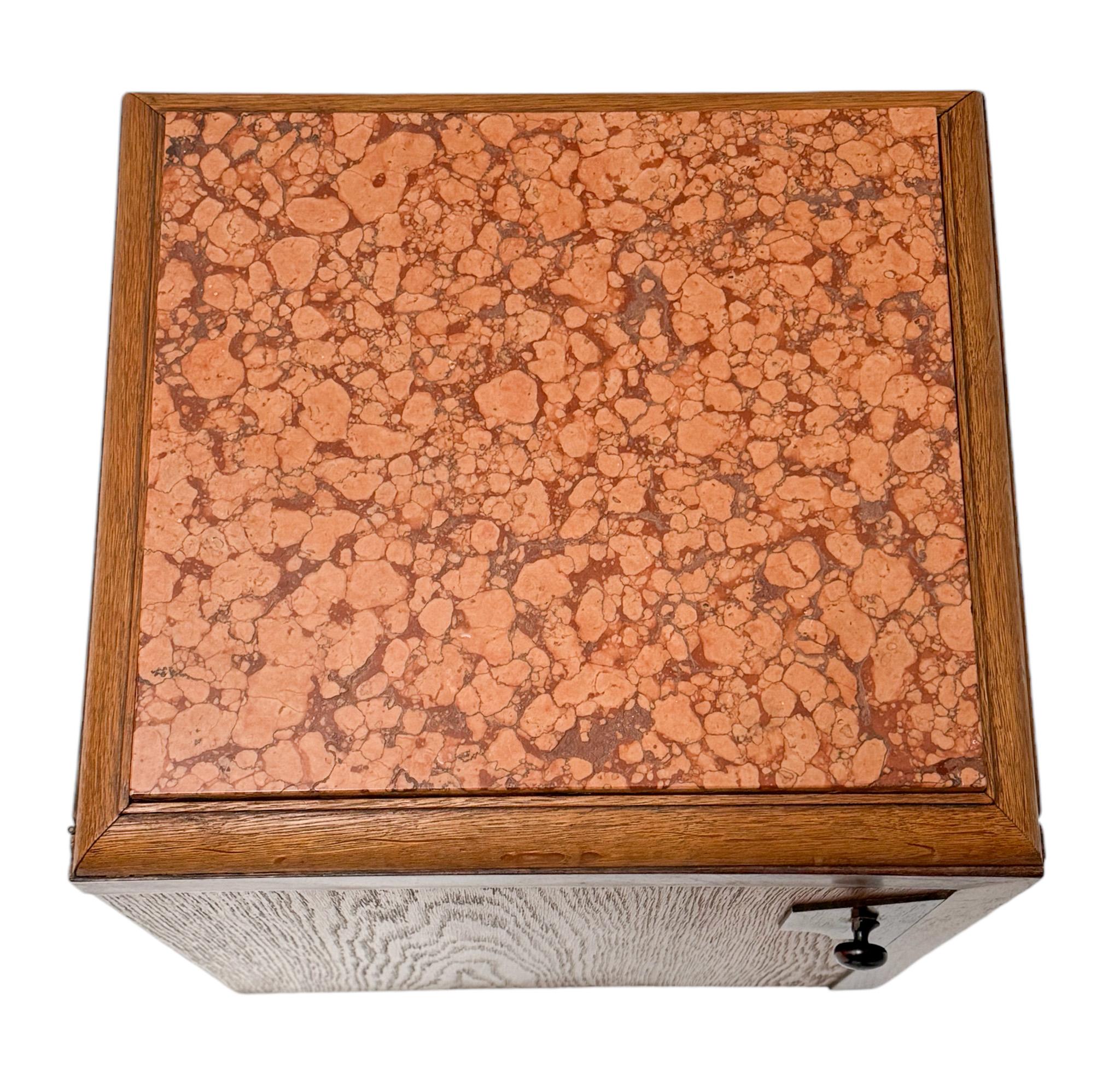 Art Deco Nightstand or Bedside Table with Marble Top, 1930s For Sale 3