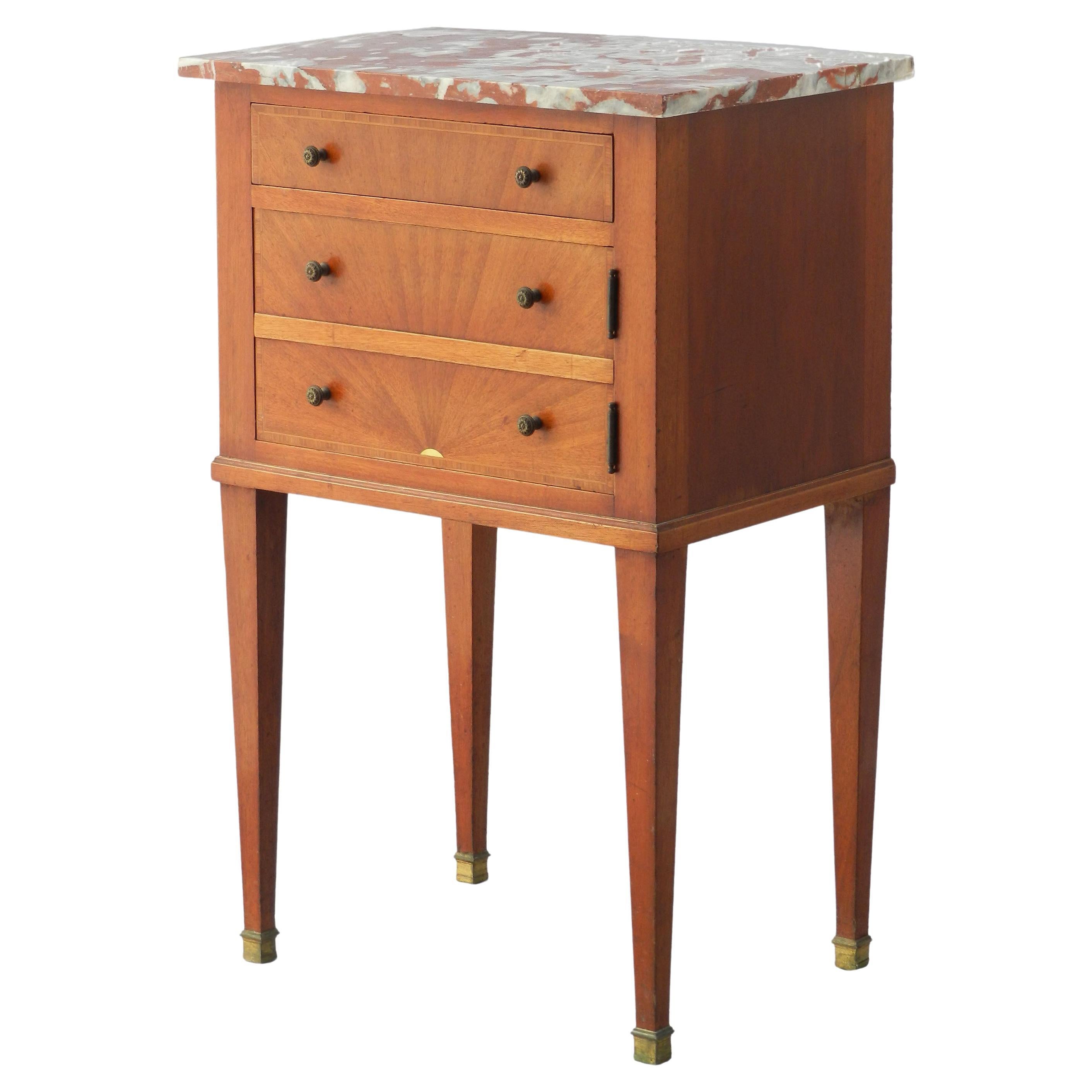 Art Deco Nightstand Sunray Side Cabinet French Bedside Table