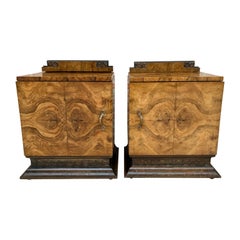 Tables de nuit Art Déco, 1930, lot de 2