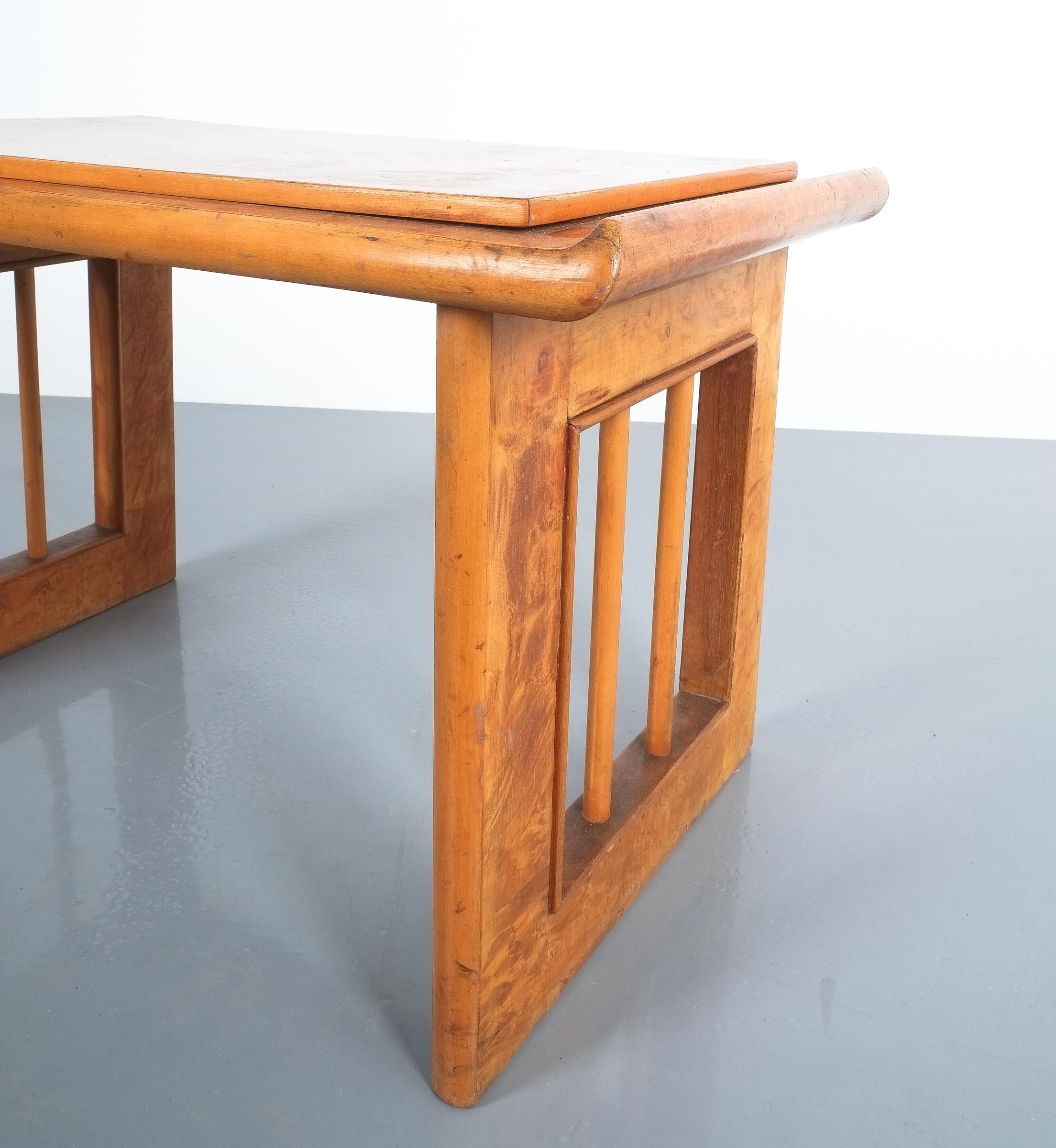 Art Deco Nightstands or Sofa Side Tables from Burl Wood, Italy, circa 1940 2