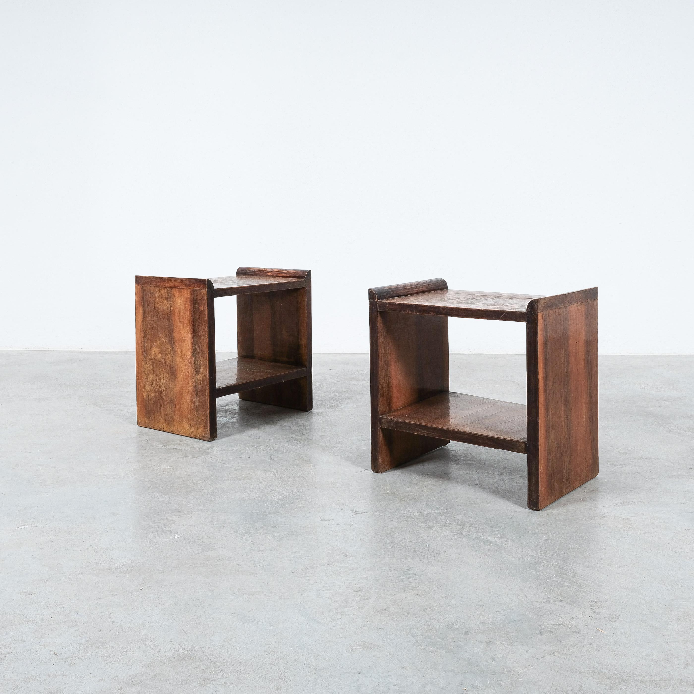 Art Deco Nightstands or Sofa Side Tables from Wood, Italy, circa 1930 4