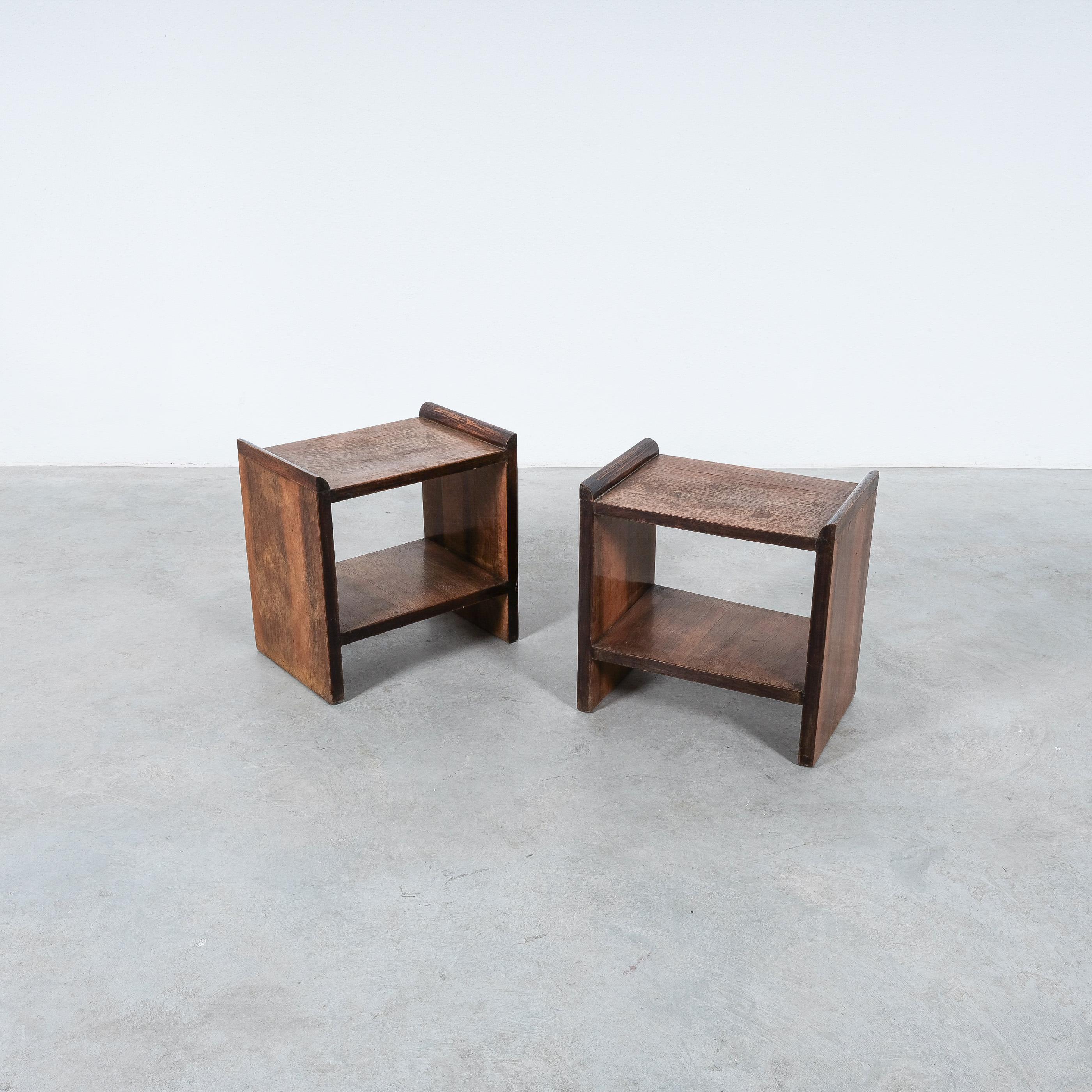 Art Deco Nightstands or Sofa Side Tables from Wood, Italy, circa 1930 8