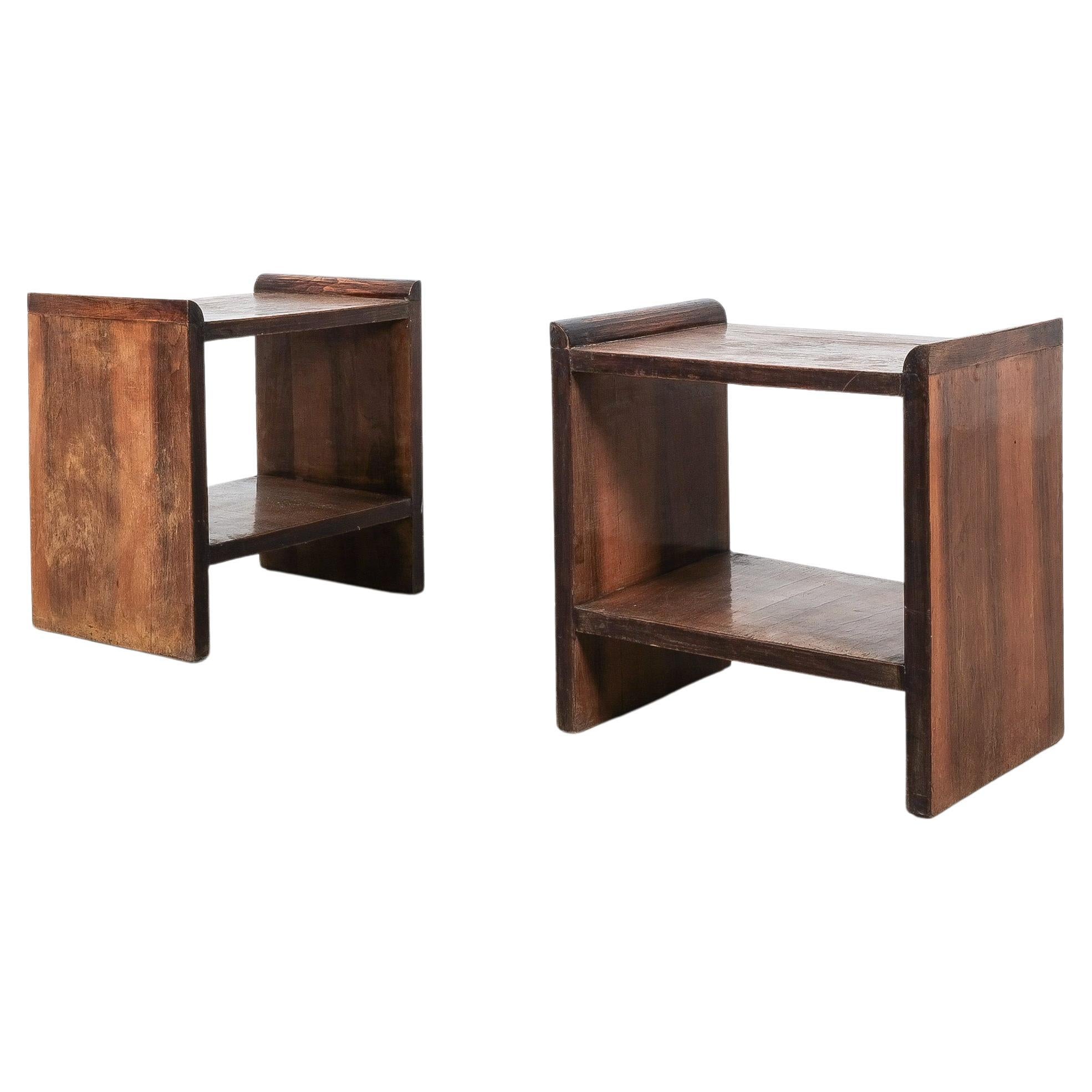 Art Deco Nightstands or Sofa Side Tables from Wood, Italy, circa 1930