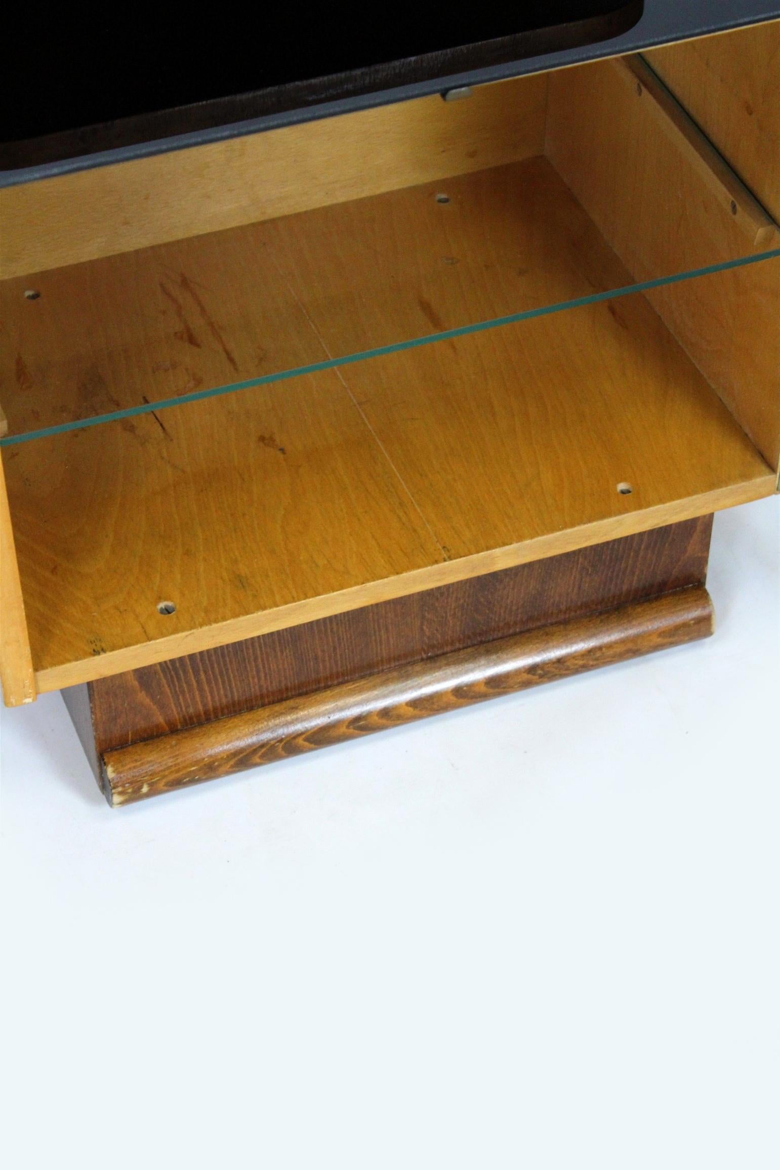 Art Deco Nightstands with Black Glass Tops, 1950s, Set of 2 10
