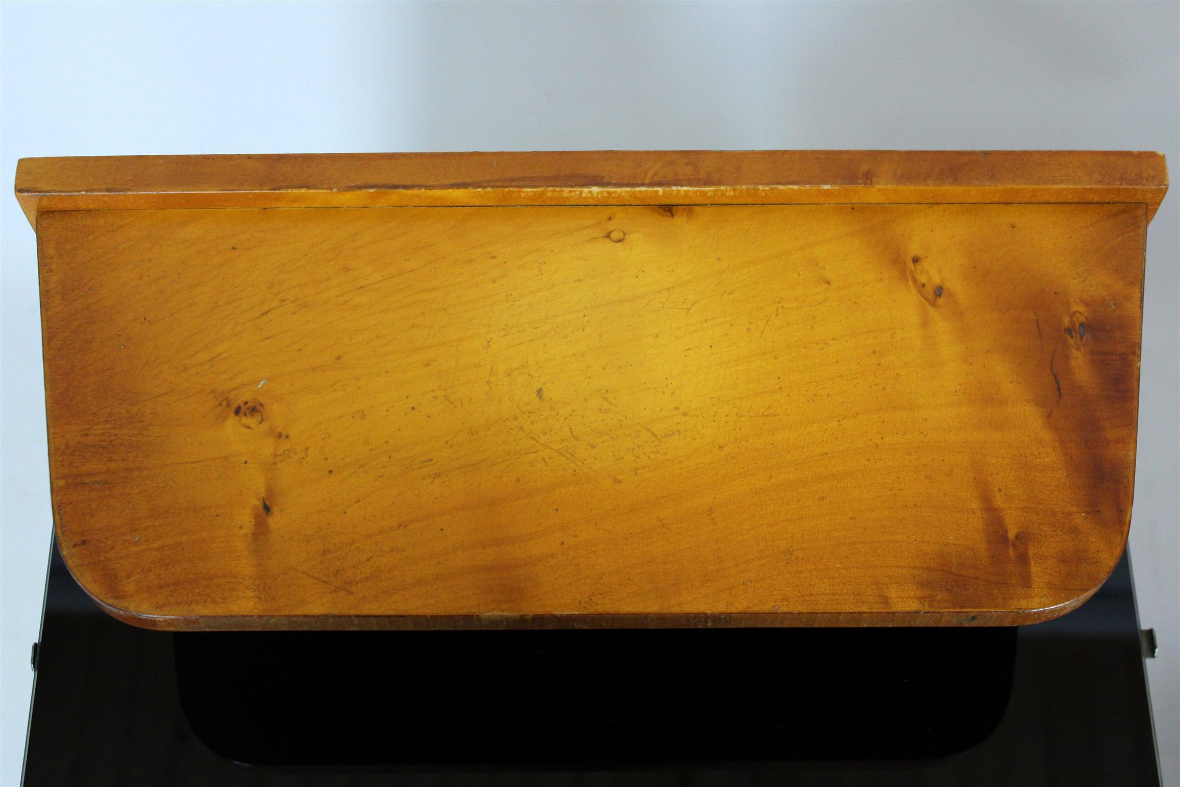 Art Deco Nightstands with Black Glass Tops, 1950s, Set of 2 1