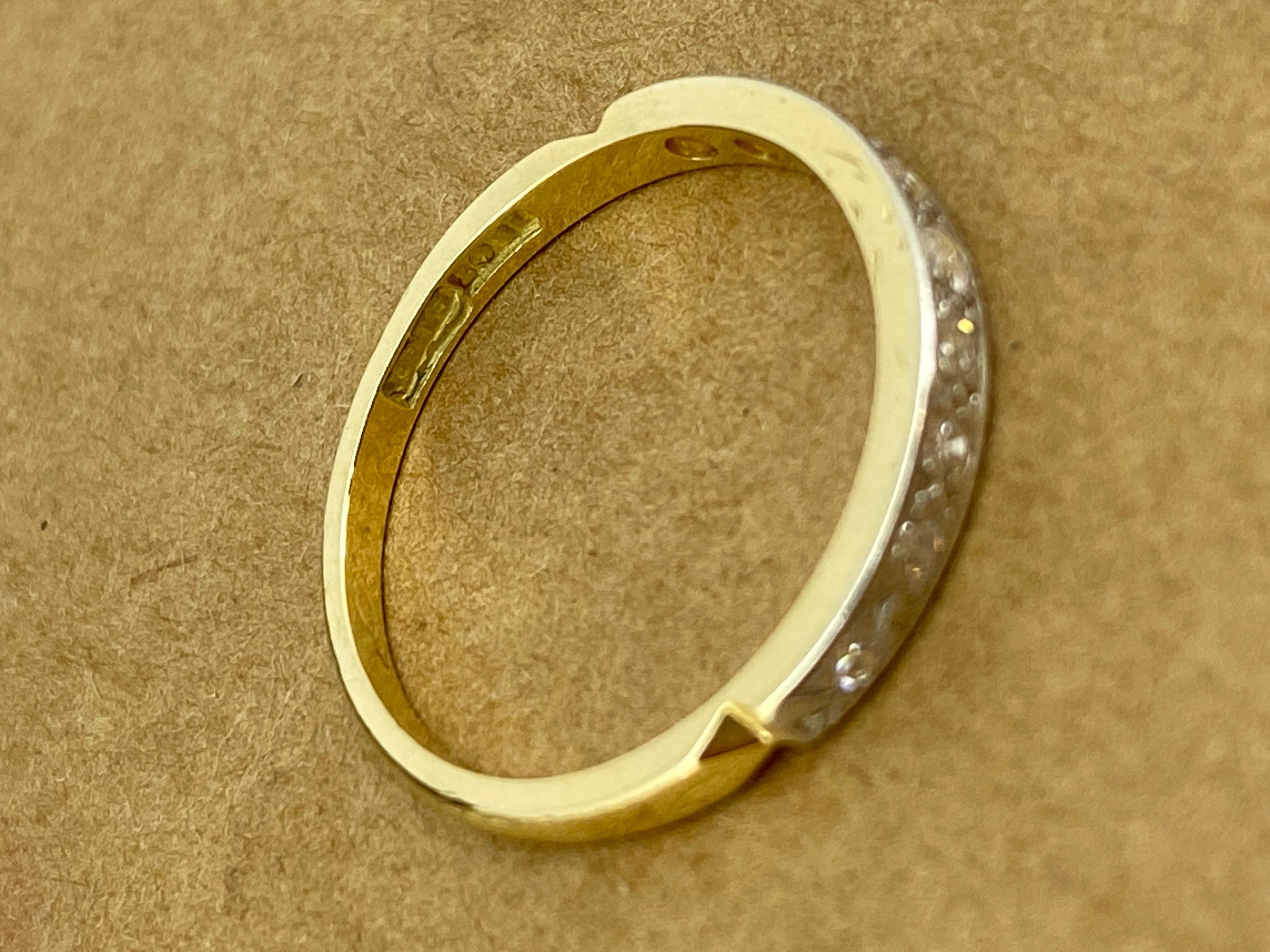 Women's Art-Deco Nine-Stone Grain Set Rose Cut Diamond Band in 18K Yellow Gold Platinum For Sale
