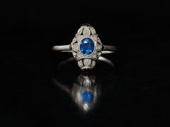 Art Deco no heat sapphire ring.