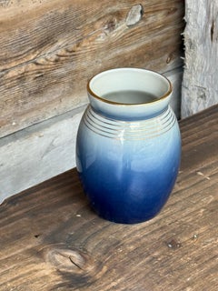 Vase Art Déco Nora Gulbrandsen pour Porsgrund en porcelaine bleu cobalt, Norvège, années 1930