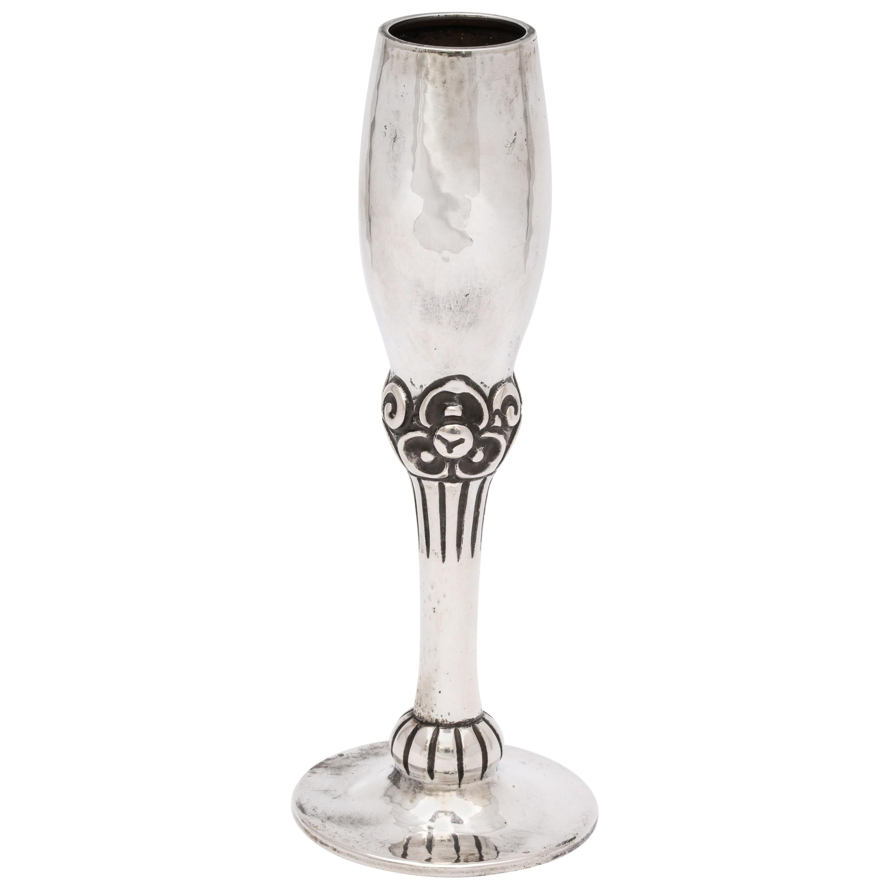 Art Deco Norwegian Continental Silver '.830' Bud Vase by Magnus Aase For Sale