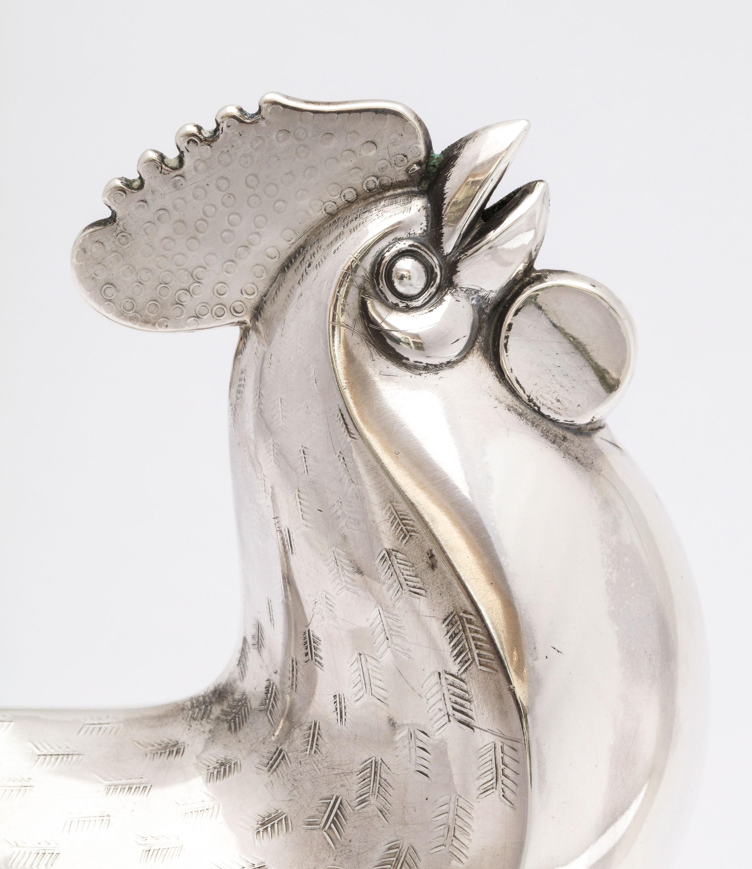 Art Deco Norwegian Sterling Silver Rooster-Form Sugar Caster by Tostrup 6