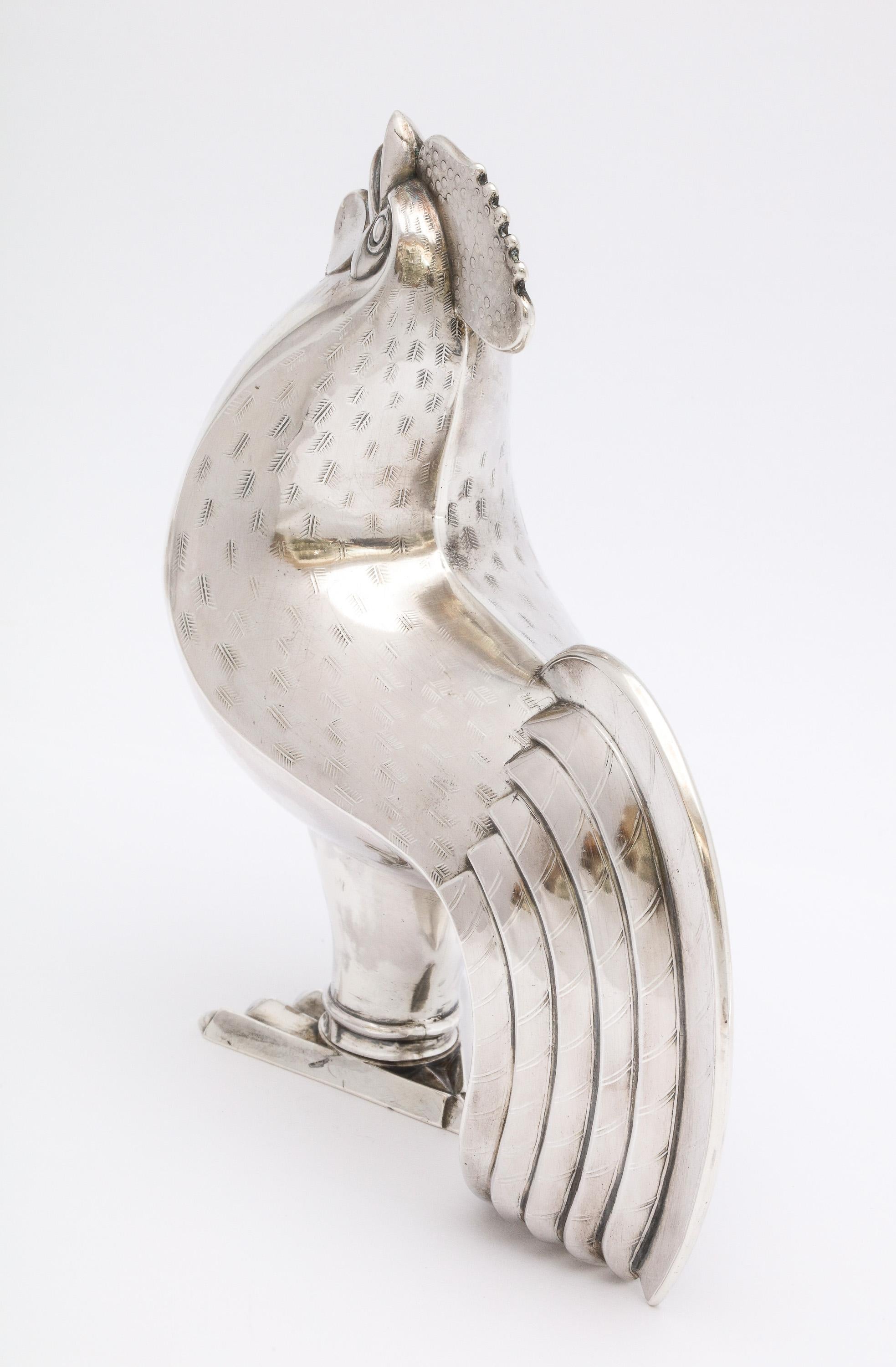 Art Deco Norwegian Sterling Silver Rooster-Form Sugar Caster by Tostrup 2