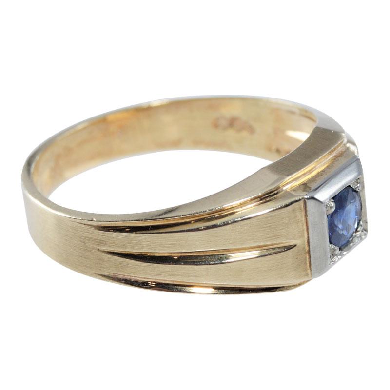 10k gold ring with blue stone