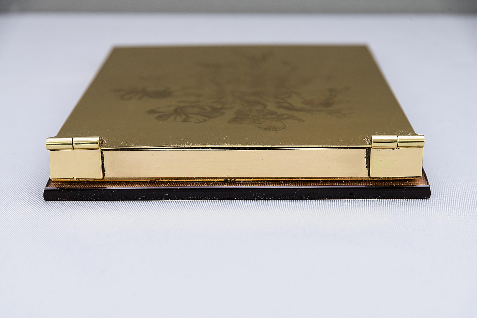 Early 20th Century Art Deco Note Pad with Glass and Brass