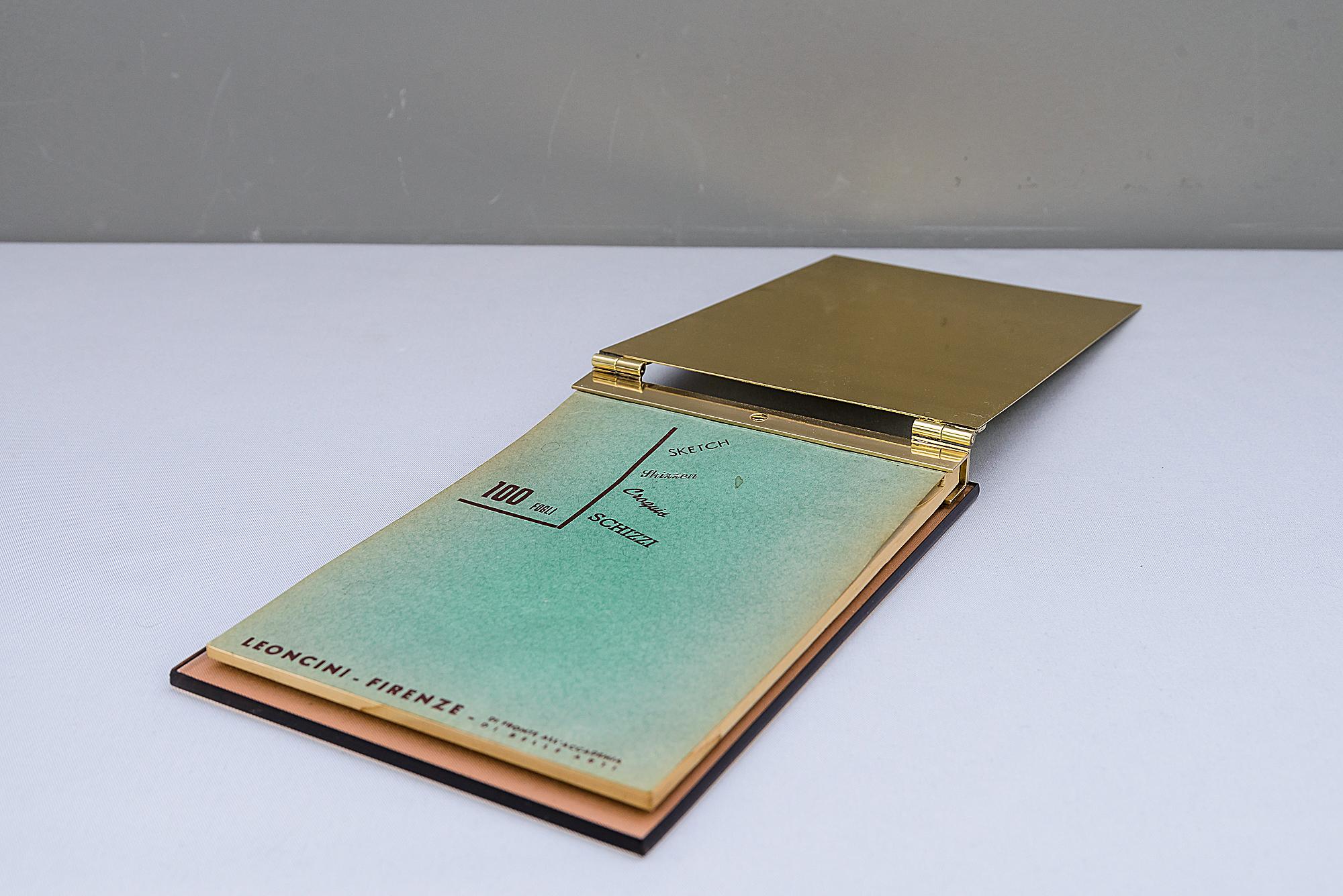 Art Deco Note Pad with Glass and Brass 1