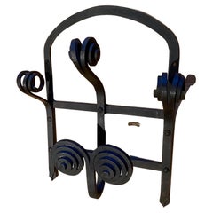 Art Deco / Nouveau black finished wrought iron coat rack, Europe, 1900 - 1930