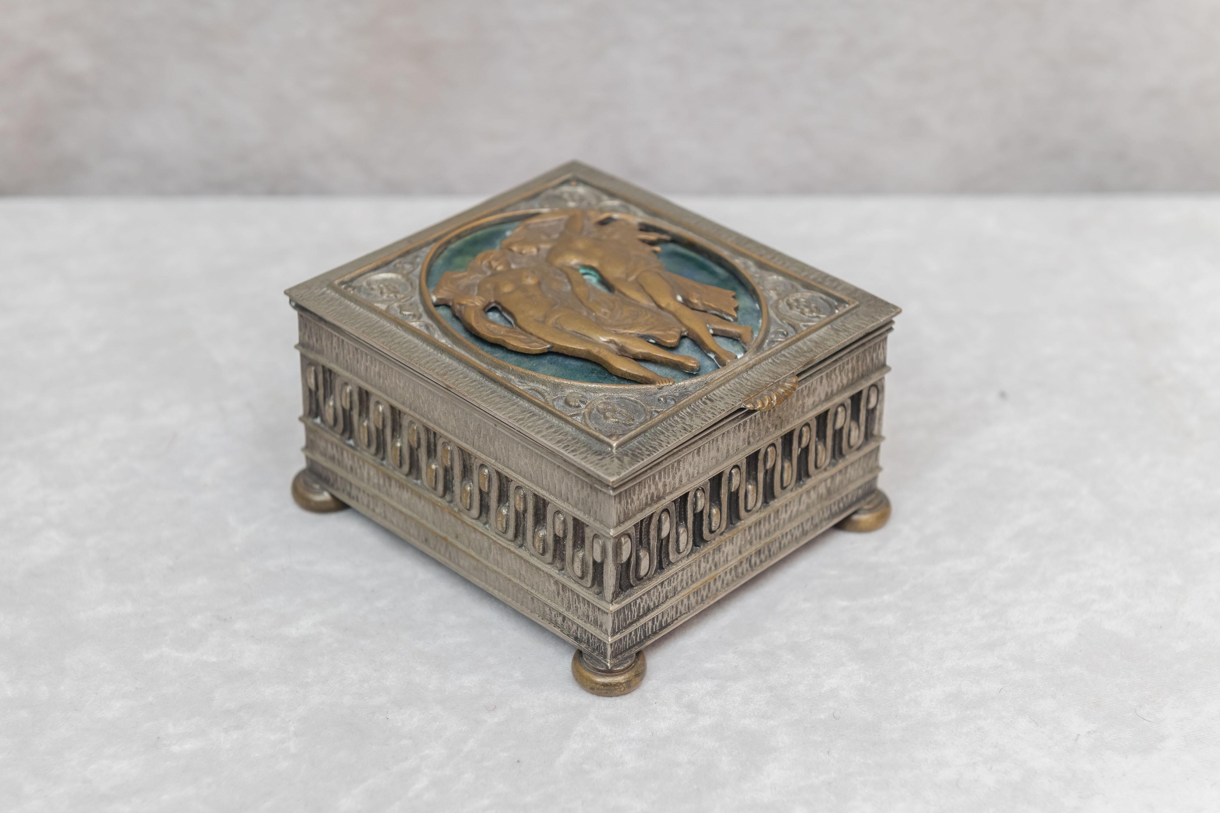 American Art Deco /Nouveau Box, Artist-Signed Oscar Bach, circa 1920