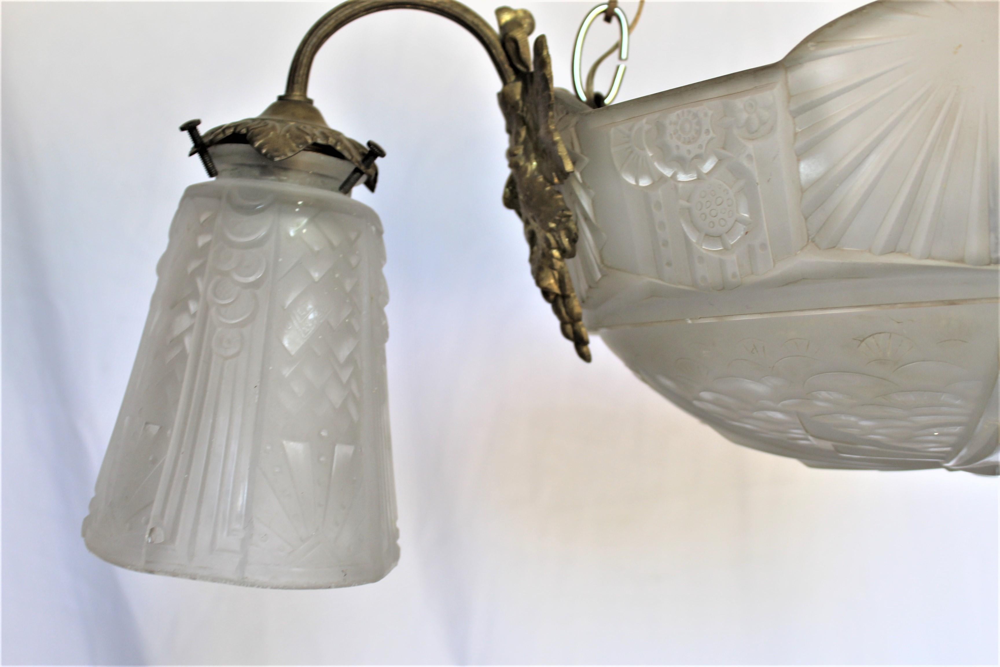 Lampadario Art Deco/Nouveau /Antico firmato in vendita 1