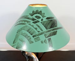 Art Deco Nouveau Frankart Signed Table Lamp Stylized Dog 1920s Orig Green Shade